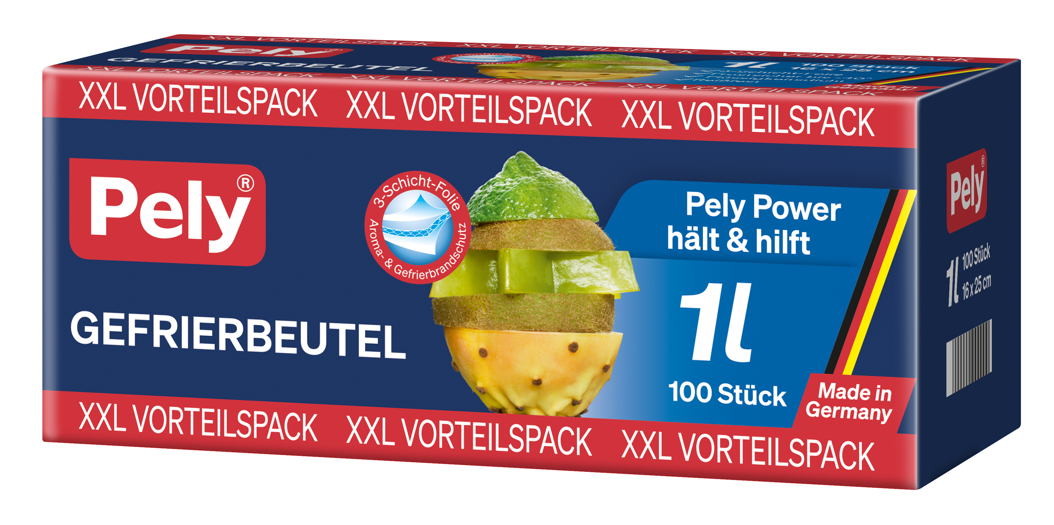 Pely® Gefrierbeutel, 1 Liter, 100 Beutel, Vorteilspack