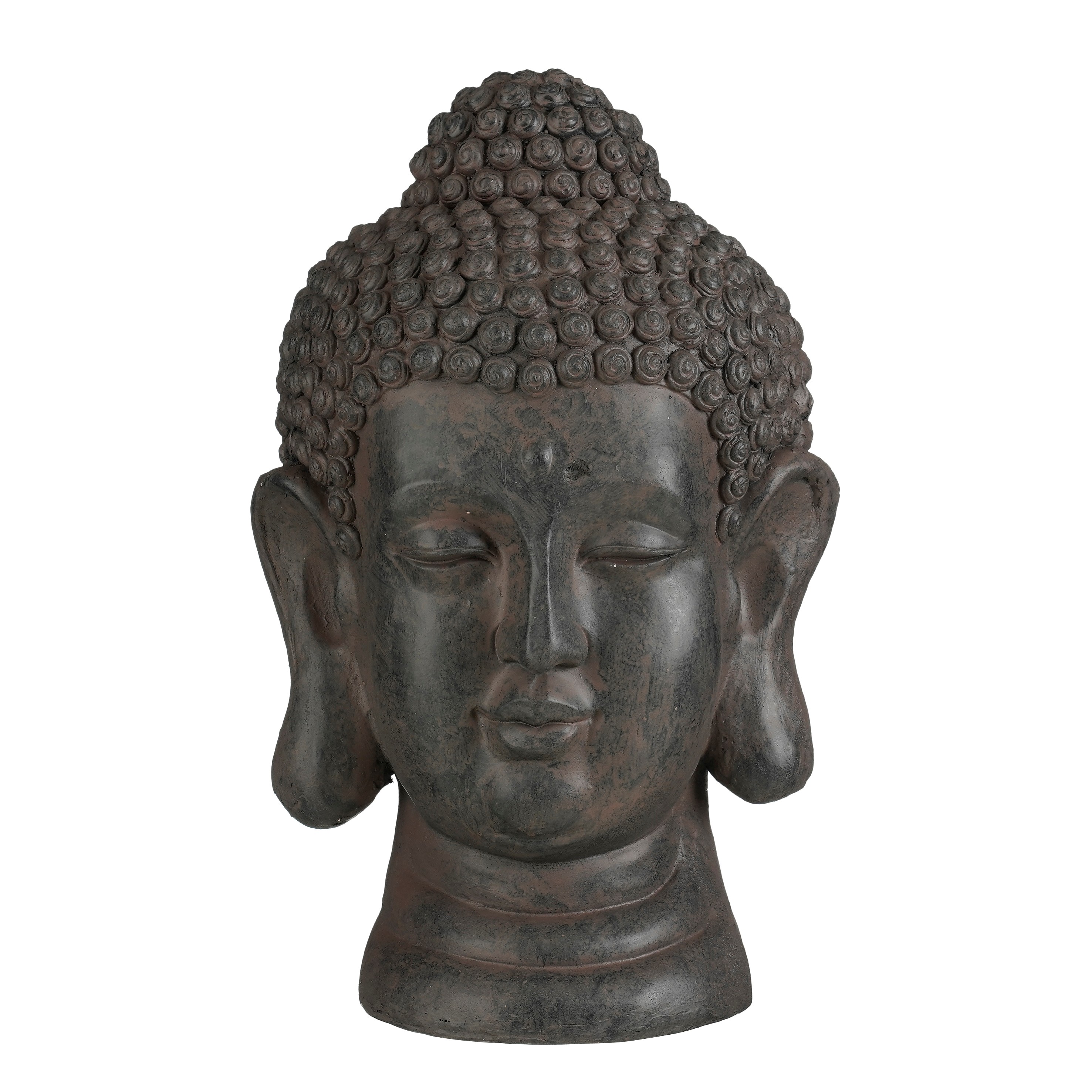 Mica Decorations Buddha Haupt, grau, L30 x B30 x H49 cm