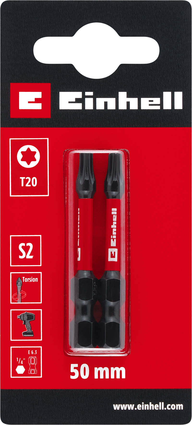 Einhell Impact-Bits Torsion, 50 mm, T20 S2 Einhell Impact-Bits Torsion, 50 mm, T20 S2
