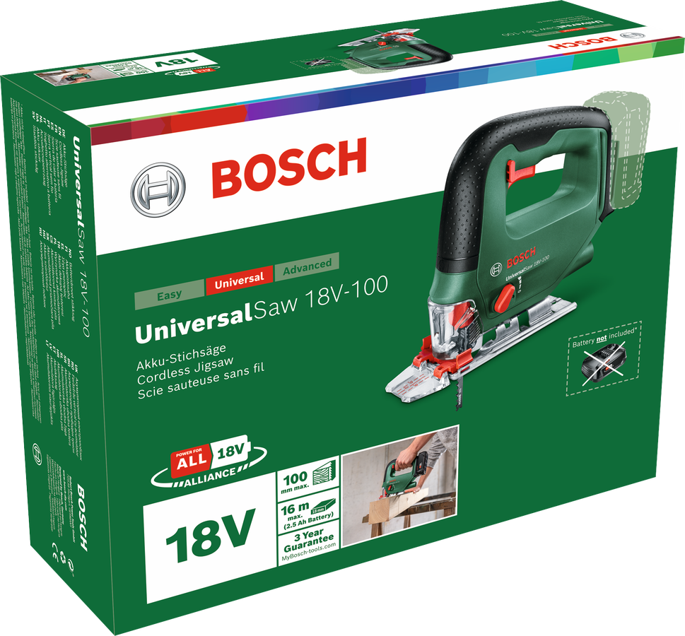 Bosch Akku-Pendelhubstichsäge UniversalSaw 18V-100, Solo