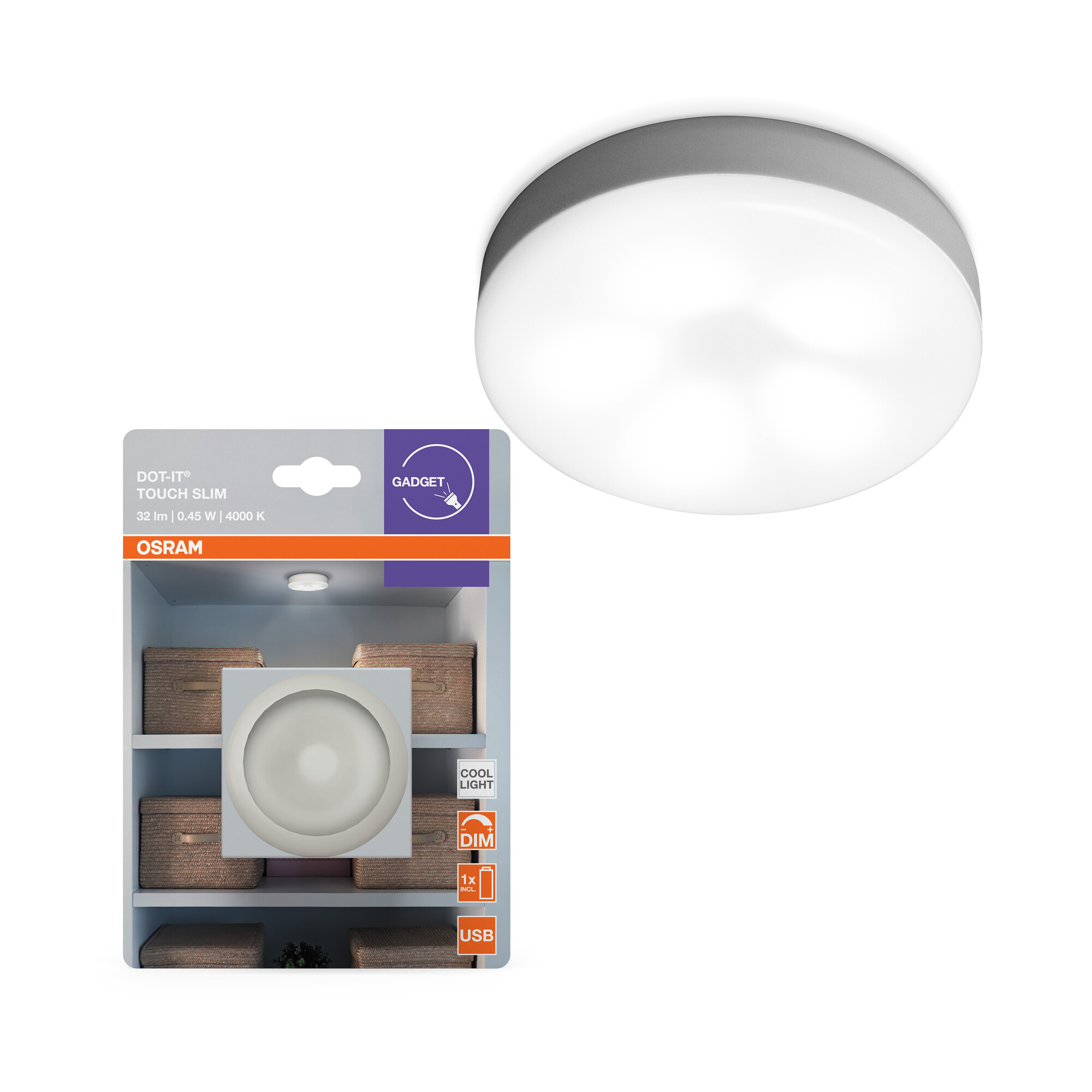 Osram Handleuchte "DOT-it Touch Slim", weiß