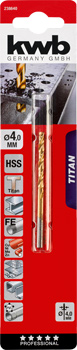 238640-300 Kwb Titan-Spiralbohrer, 4 mm