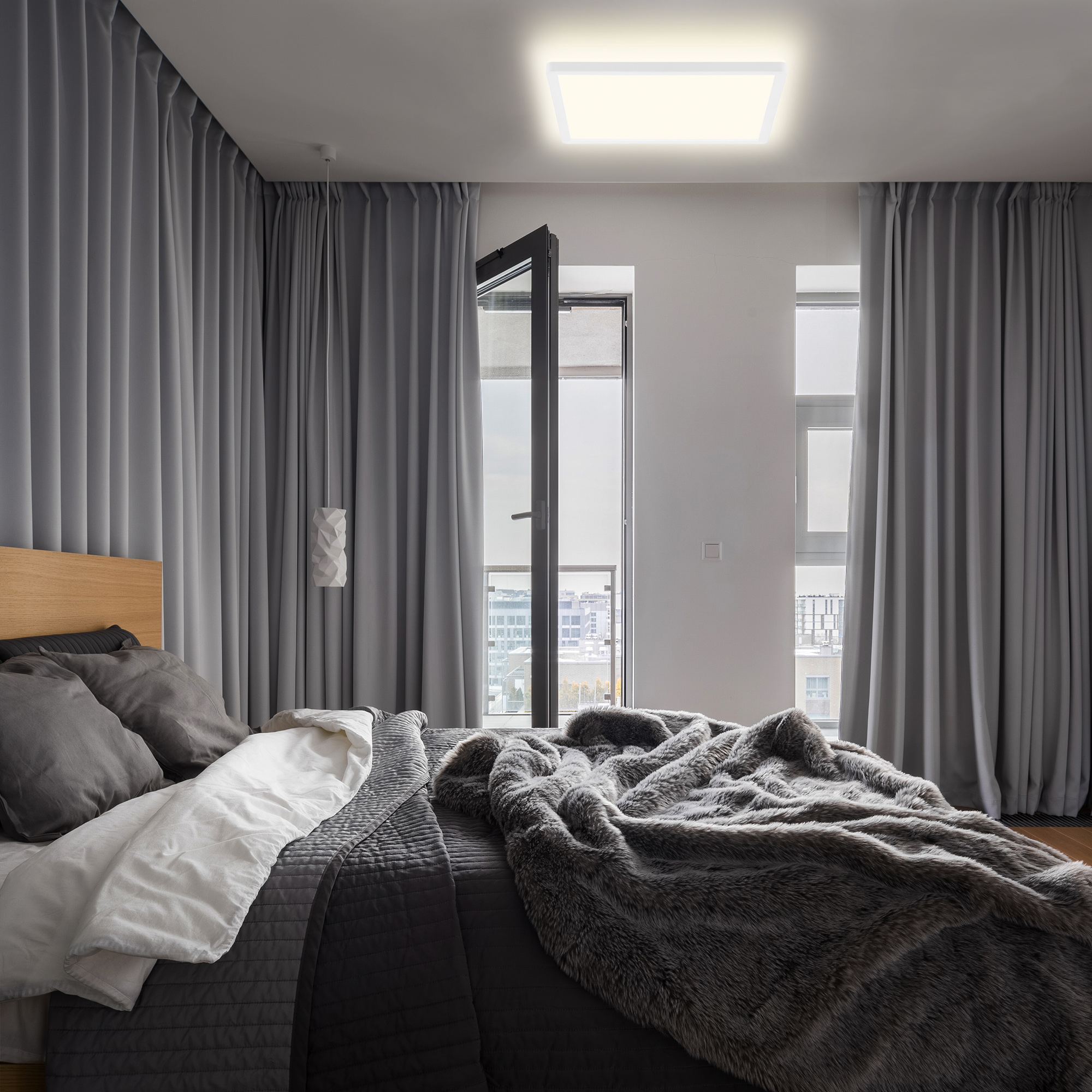 172709-3 Briloner Slim LED Deckenleuchte, 42x42 cm, eckig