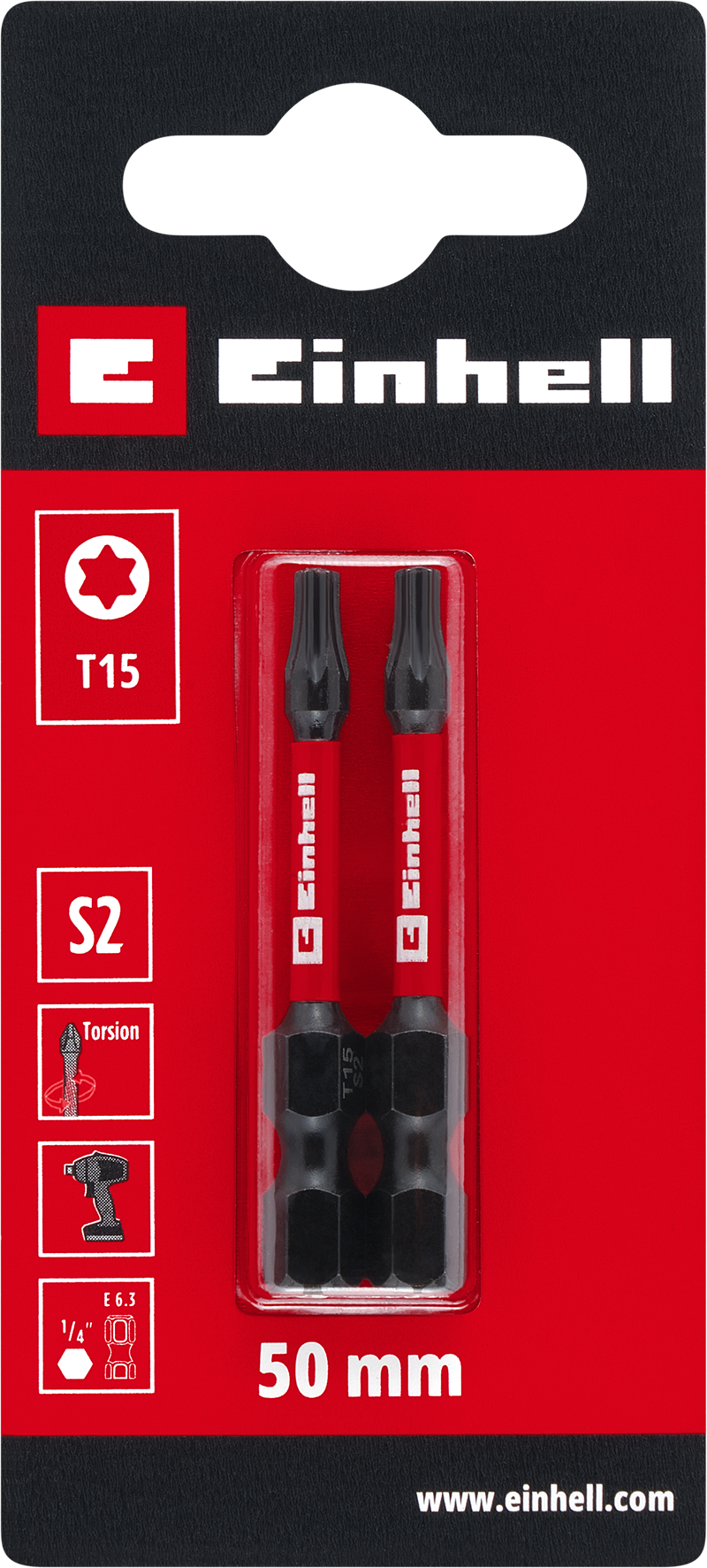 Einhell Impact-Bits Torsion, 50 mm, T15 S2 Einhell Impact-Bits Torsion, 50 mm, T15 S2