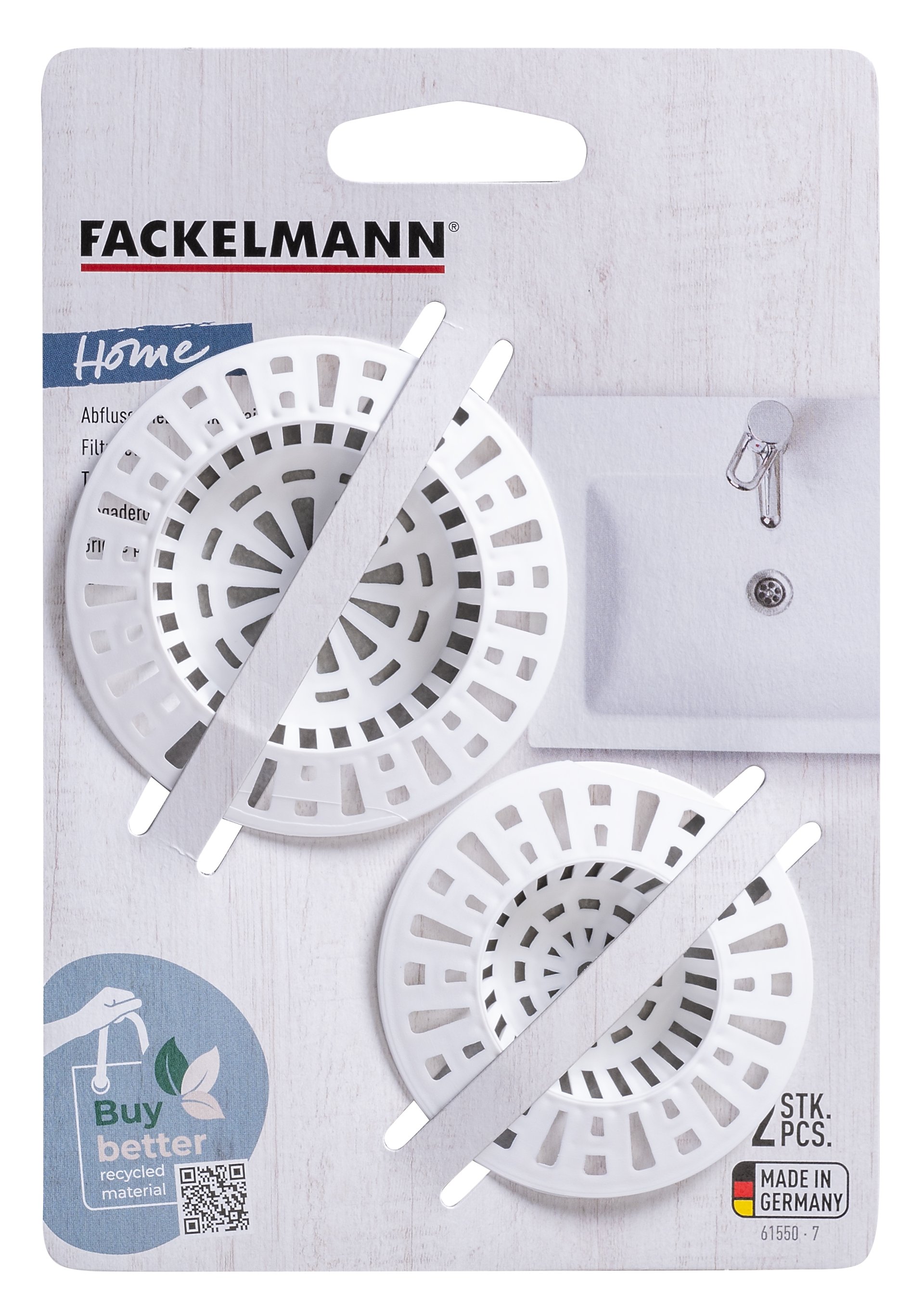 Fackelmann Abflusssieb 2-tlg., weiß