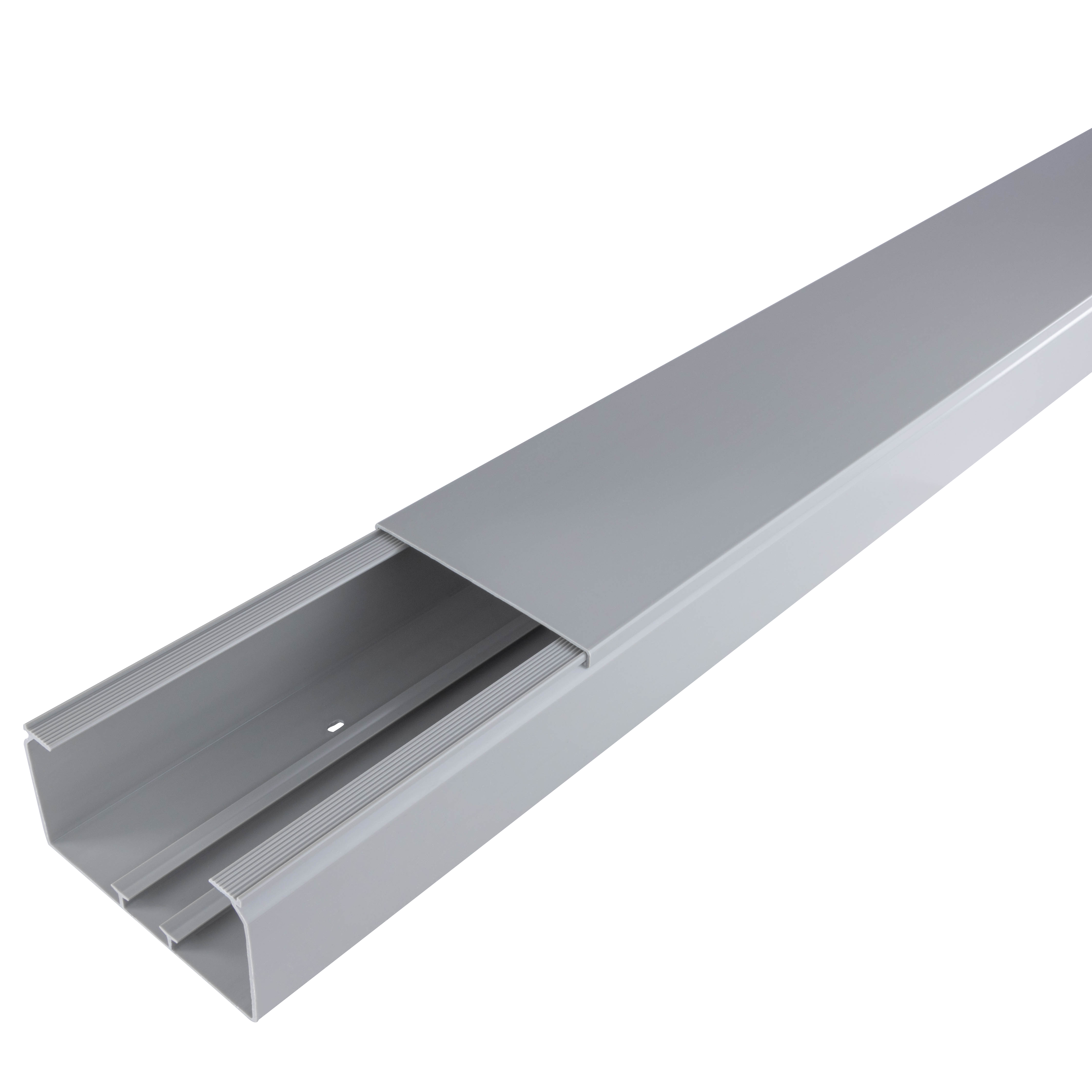 REV Kunststoffkanal 110 x 60 mm, 2 Meter, mit abnehmbaren Deckel, grau
