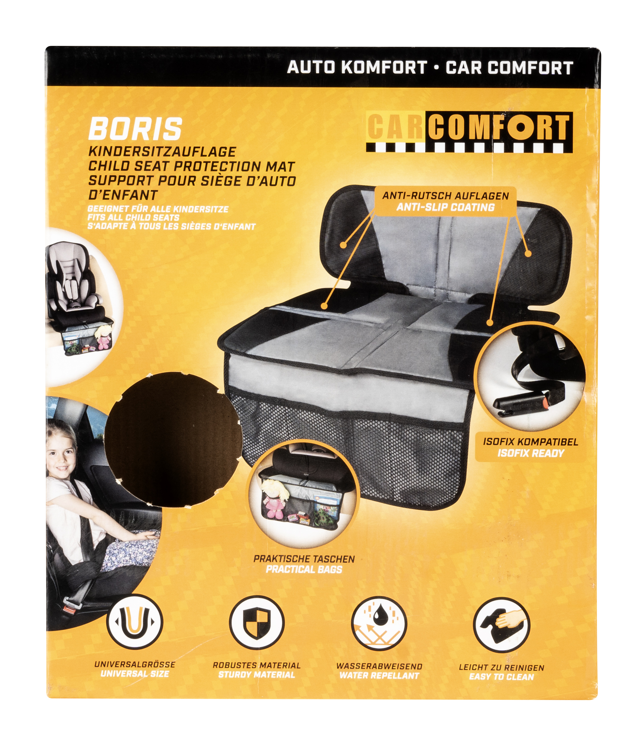 CarComfort Kindersitzunterlage Boris, schwarz