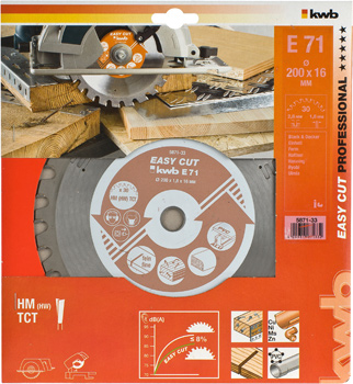 587133-300 Kwb HM-Kreissägeblatt 71E, 200 x 16 mm