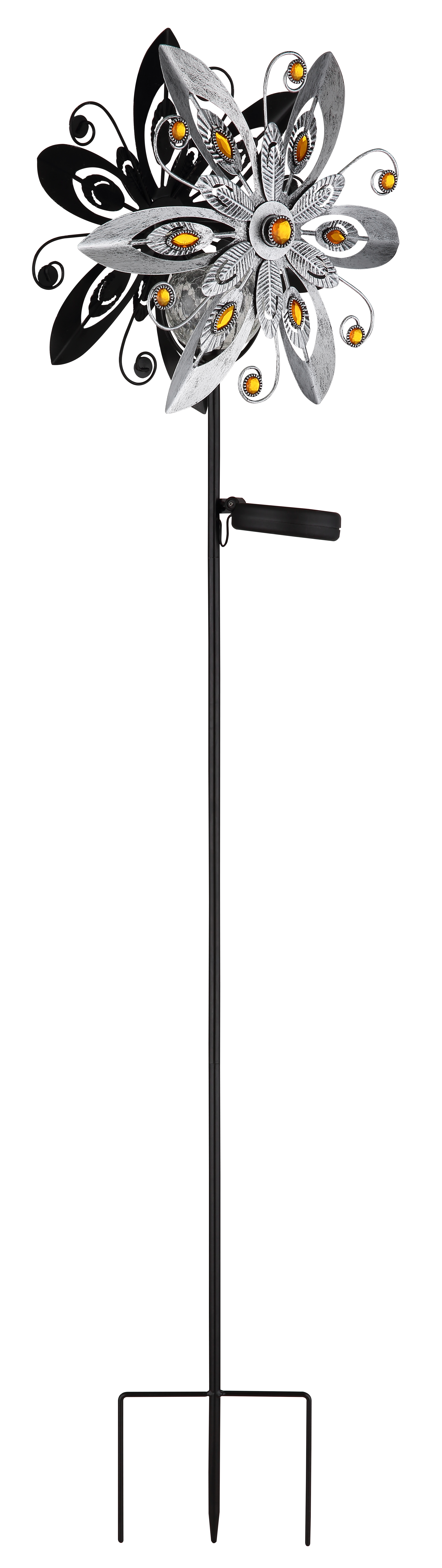 Globo Solarleuchte Metall silbergrau, 1xLED