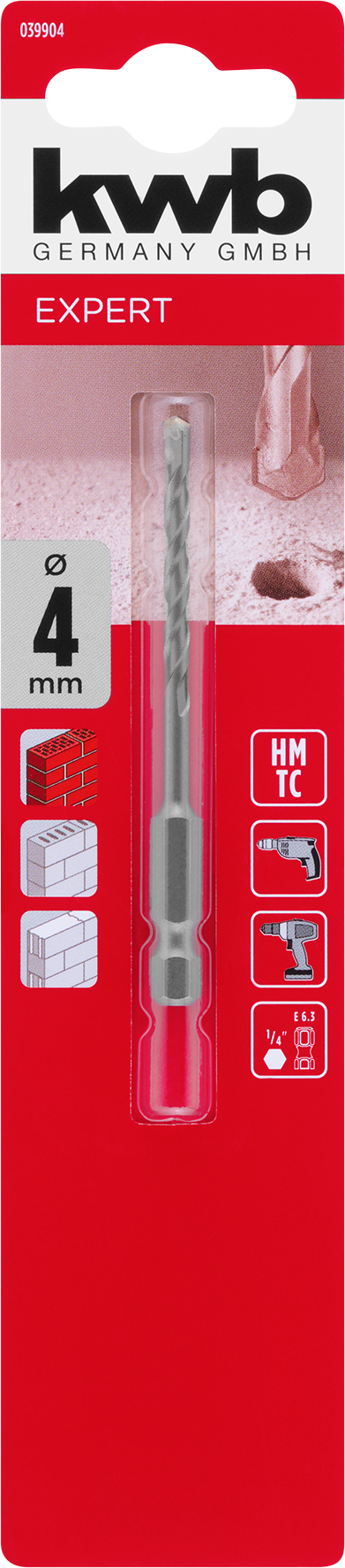 kwb Steinbohrer, 85 mm, Ø 4 mm kwb Steinbohrer, 85 mm, Ø 4 mm
