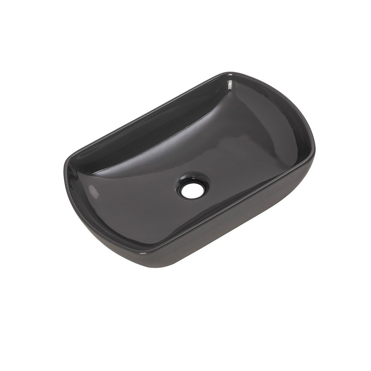 Fackelmann Aufsatzbecken Keramik 500 x 118 x 310 mm, anthrazit, oval