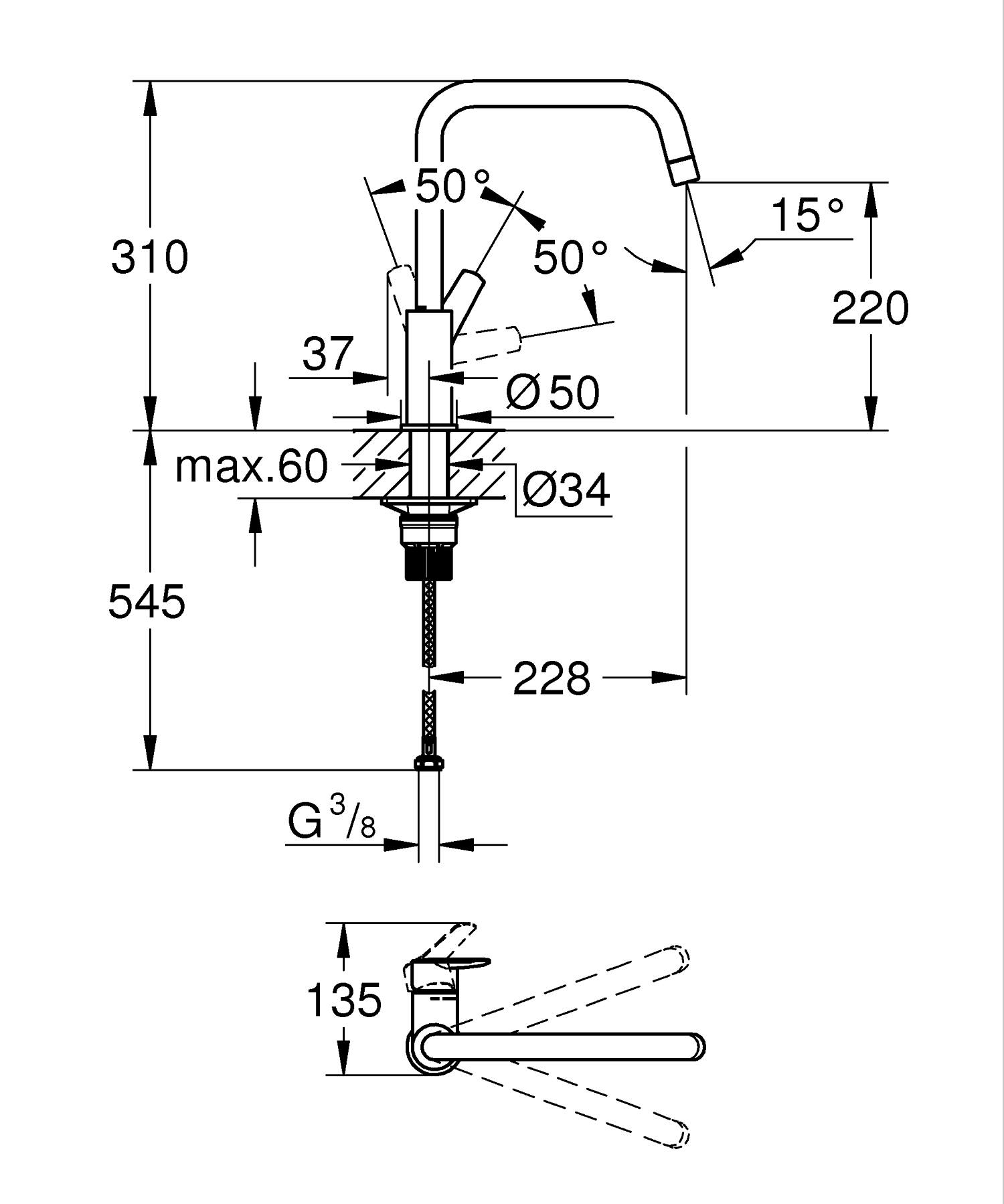 Grohe Start Einhand-Spültischbatterie, 1/2"