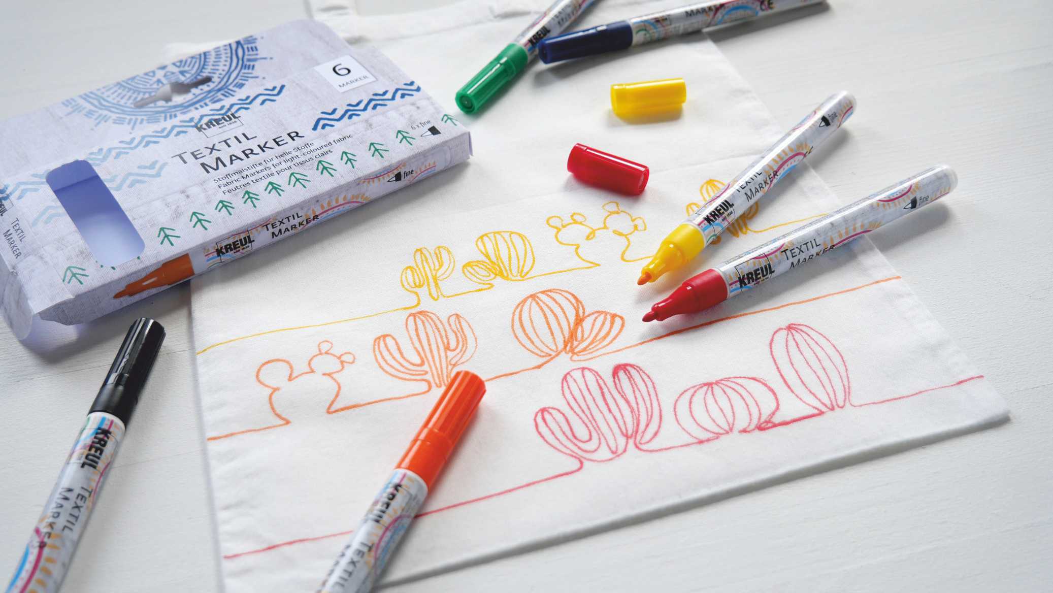 Kreul Textil Marker fine, 6er-Set Kreul Textil Marker fine, 6er-Set