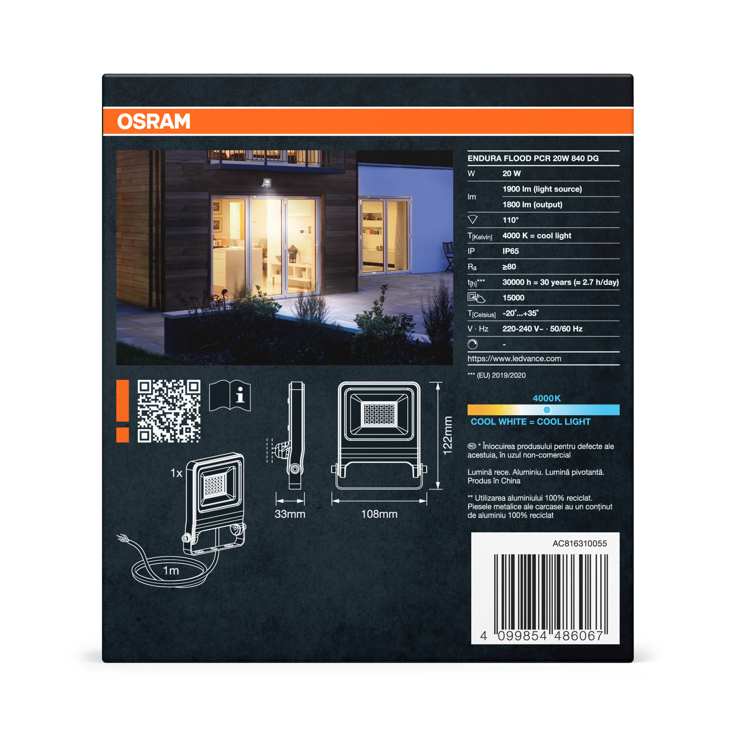 Osram LED Strahler Endura, 20W, Kaltweiß