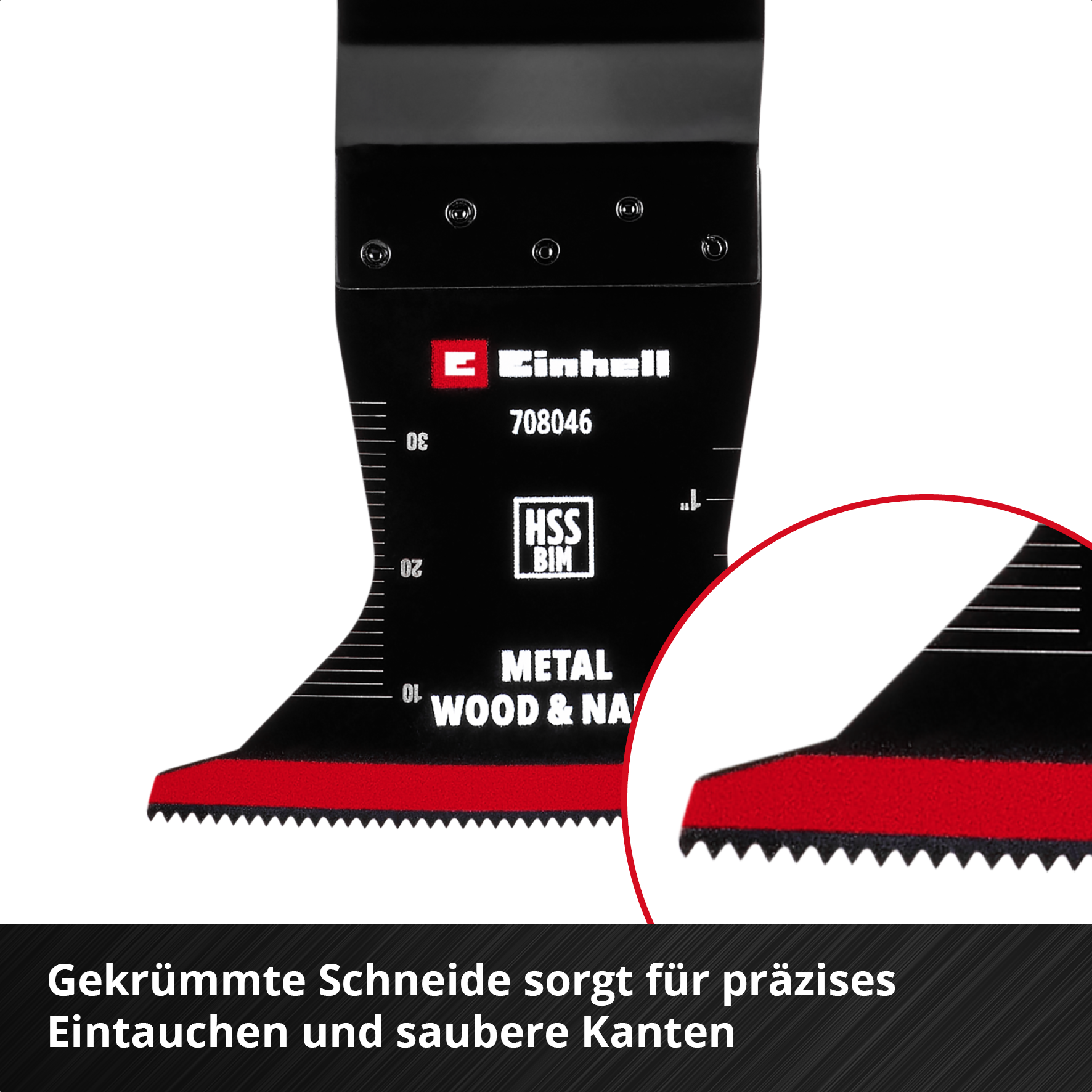 Einhell HSS-BiM-Tauchsägeblatt mit Universalaufnahme, curved, 65 x 42 mm