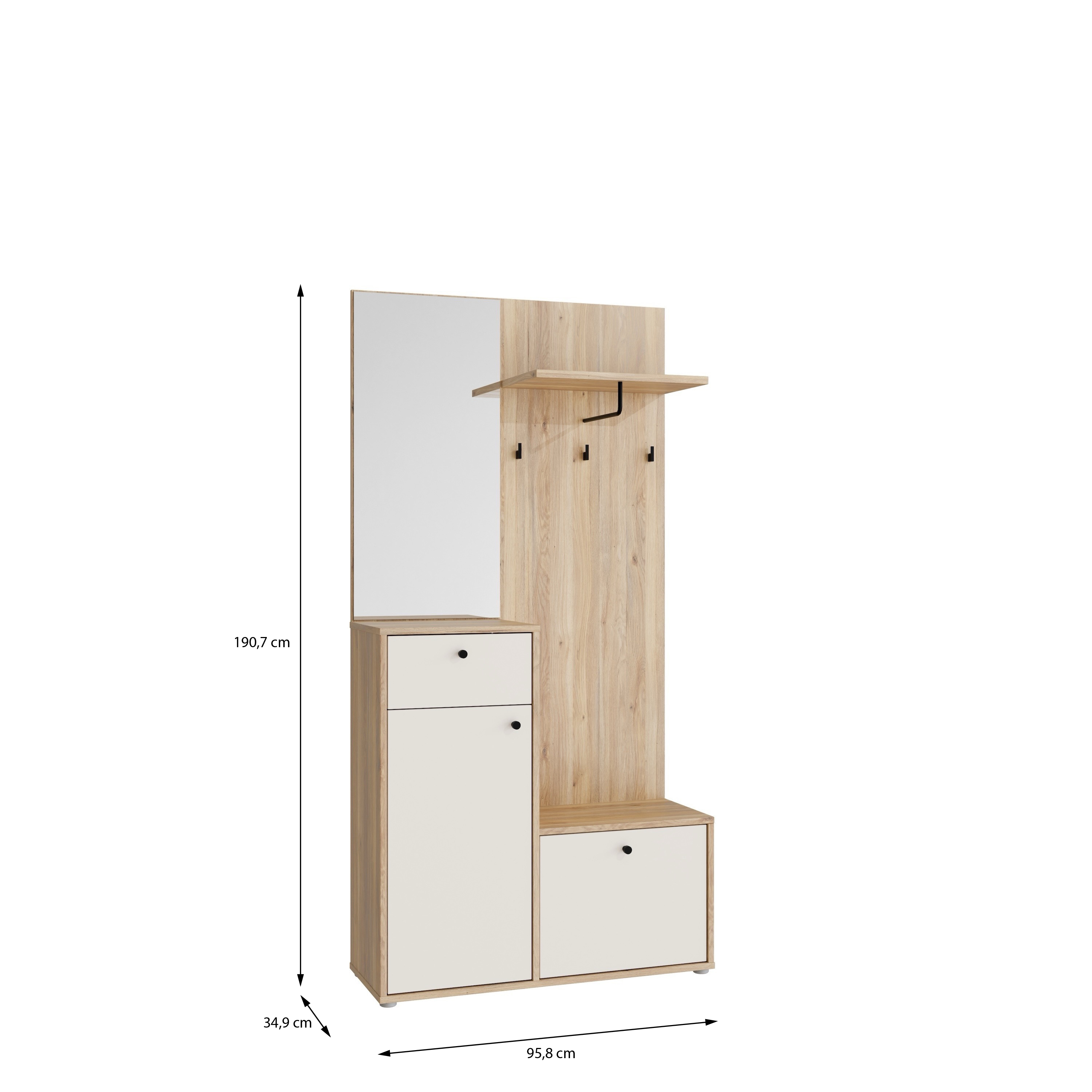 Forte Garderobe Ken Mauvella, oak/sand