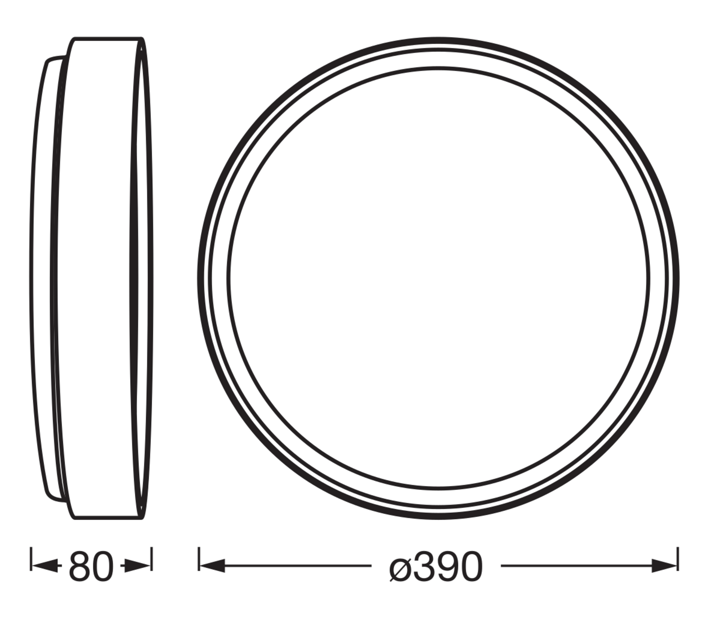 Osram Led Deckenleuchte "Orbis Larios", 390 mm, 24W, 830, Holzdekor/weiß