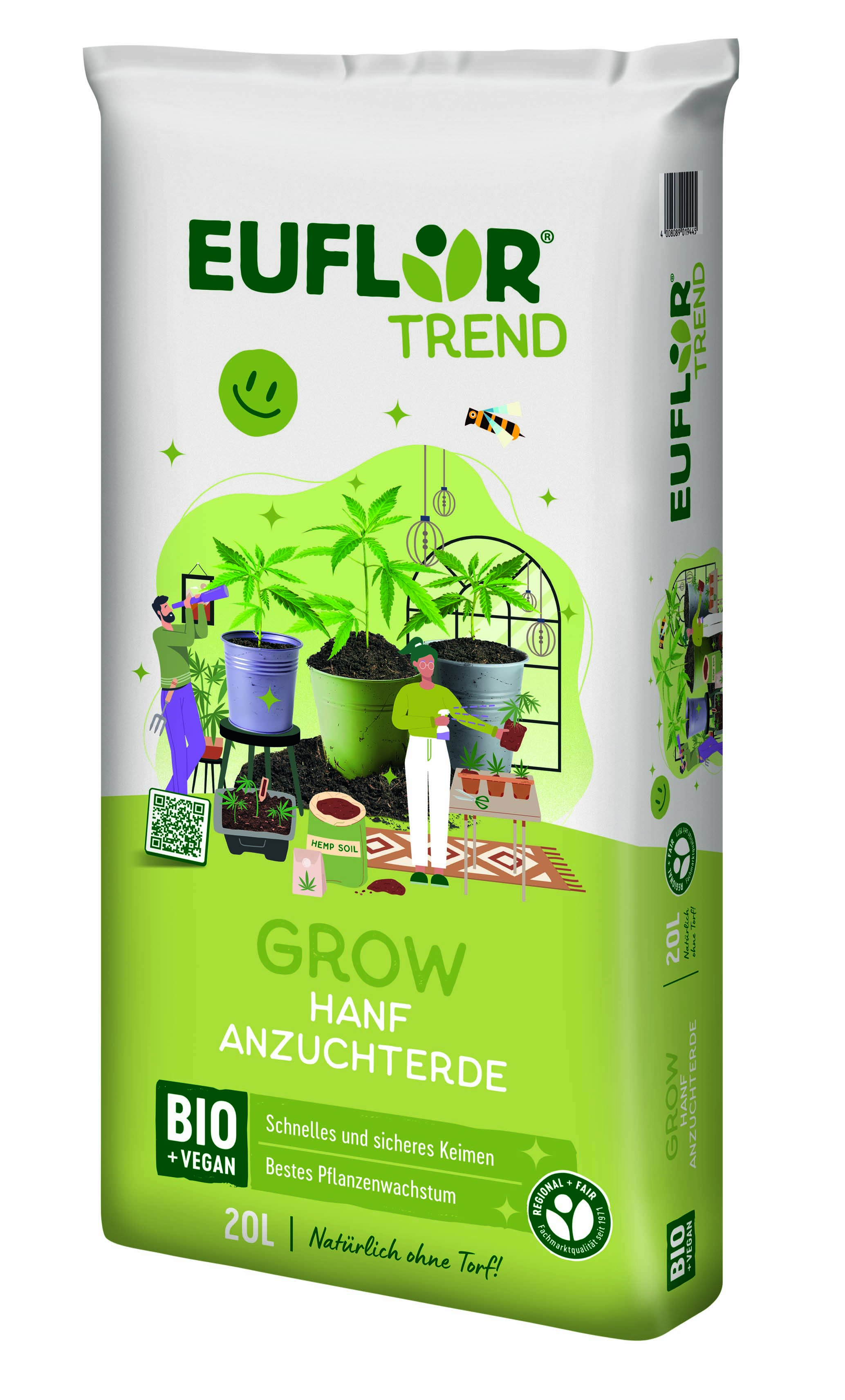 Euflor Trend Grow Hanf Anzuchterde bio, vegan, torffrei, 20 l Euflor Trend Grow Hanf Anzuchterde bio, vegan, torffrei, 20 l