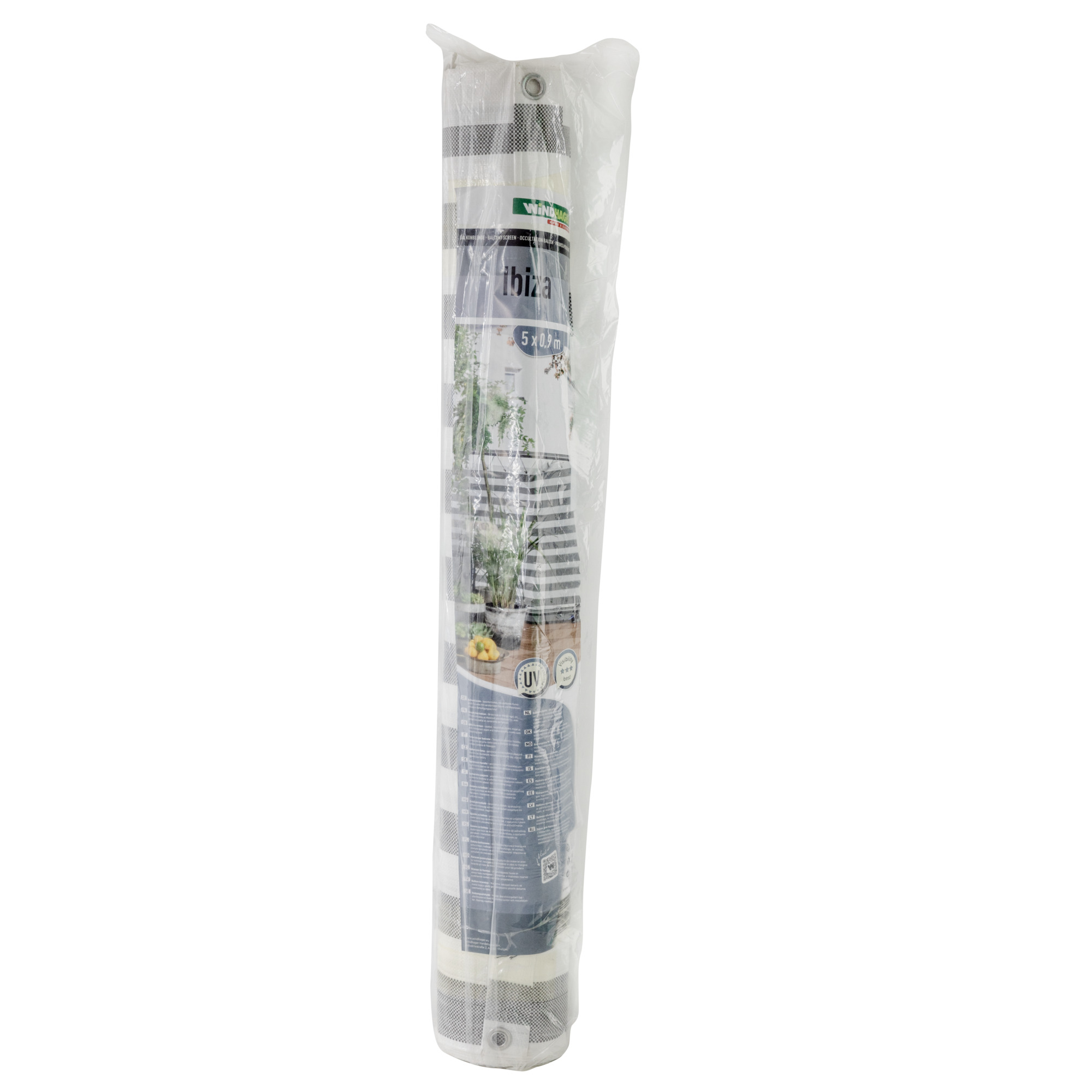 Windhager Balkonblende IBIZA 0,9 x 5 m, grau, Rolle