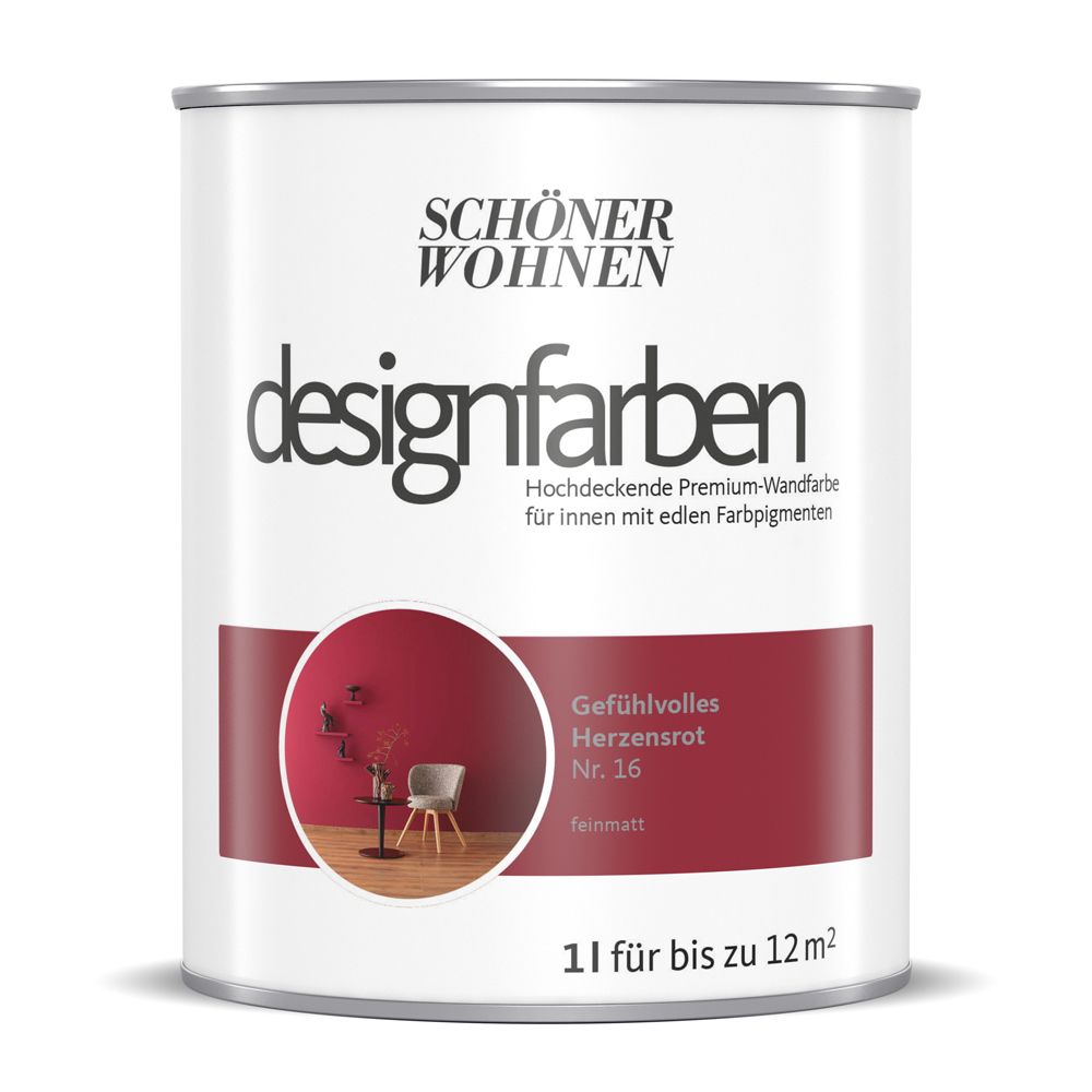 Schöner Wohnen Designfarbe, gefühlvolles herzensrot, 1L