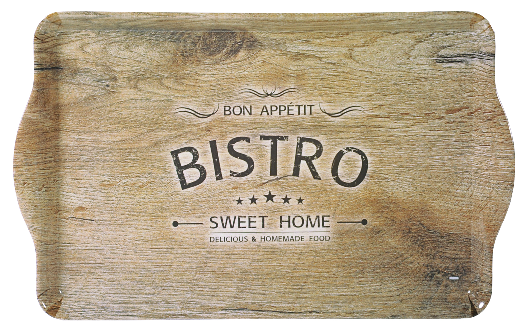 Kesper Serviertablett, Melamin, Motiv: Bistro, 48 x 30 x 3,5 cm