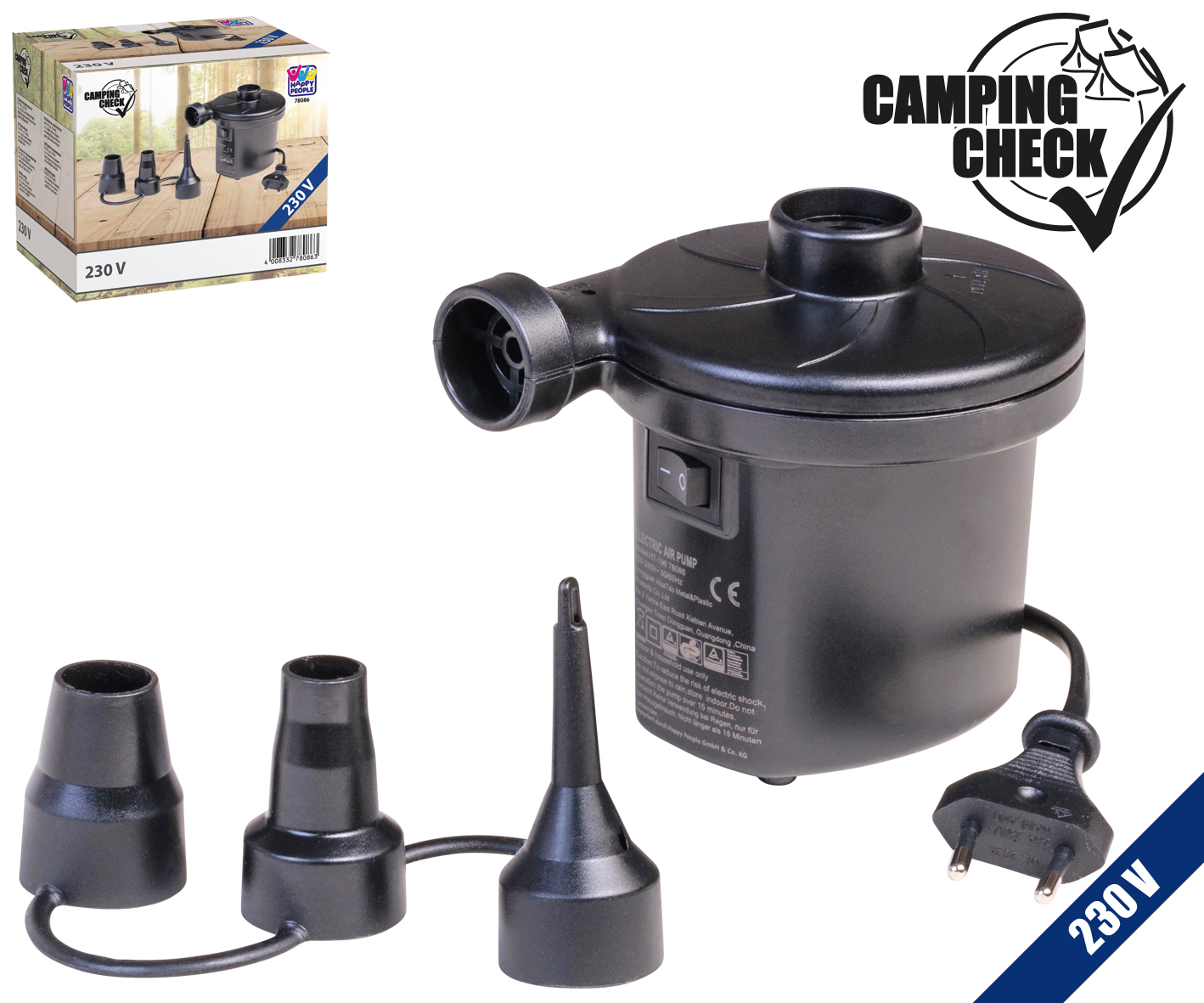 Happy People Elektrische Luftpumpe "Power", 230 V/150 Watt