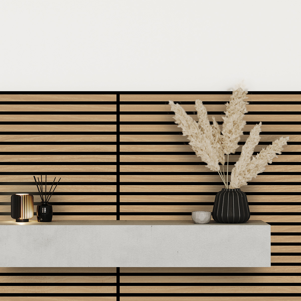 Jangal Wandpaneel Solid Teak MDF Furnier, 1206 x 800 x 22 mm