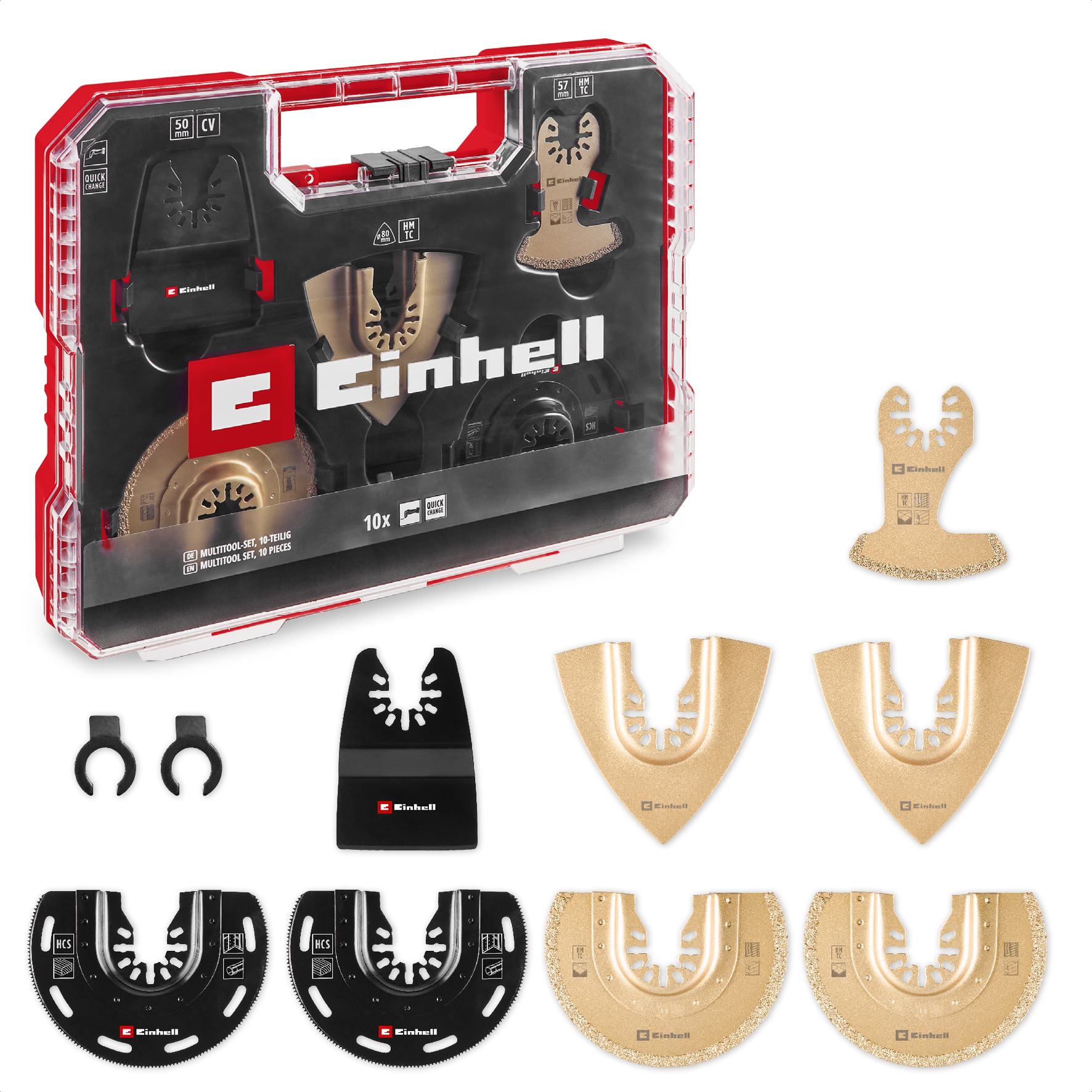 Einhell XL-PLUS-CASE Multitool-Set mit Universalaufnahme, 10-tlg. 
