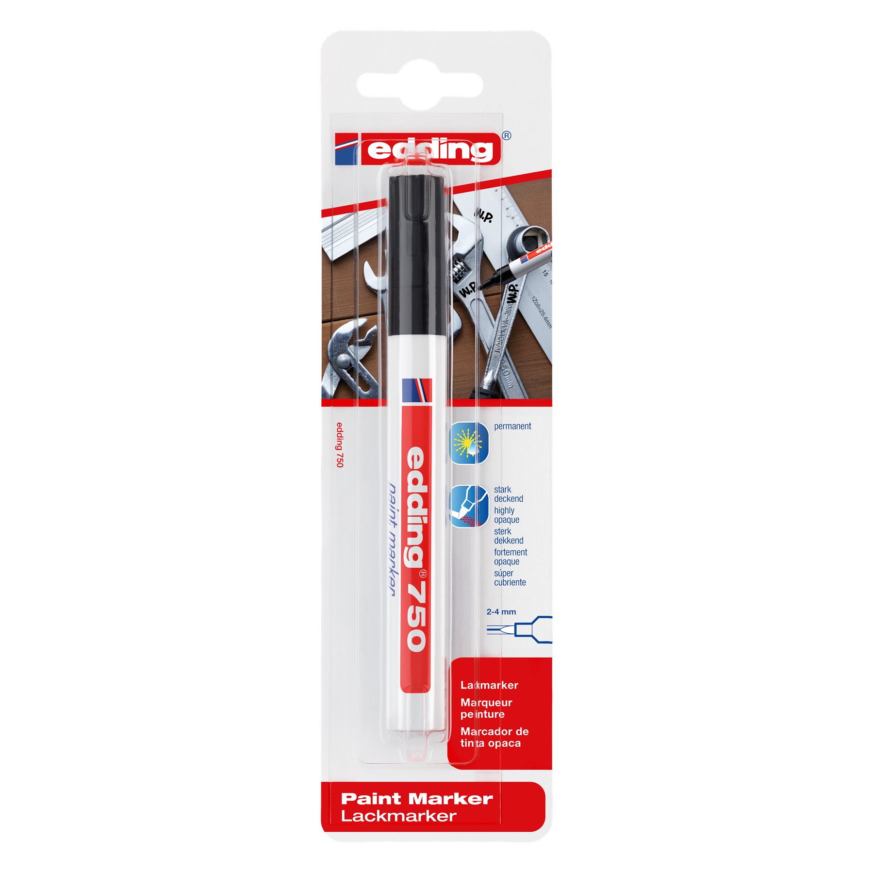 e-750_1_black_4004764894581 Edding 750/1 Lack Marker, schwarz
