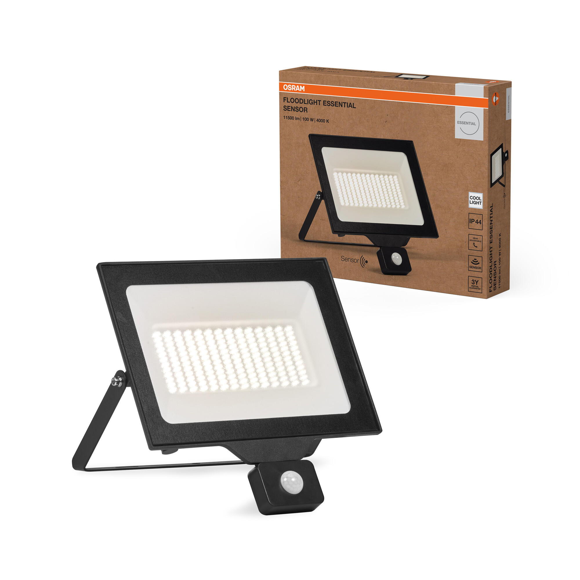 Osram Flutlicht Essential, Sensor, 100W, schwarz
