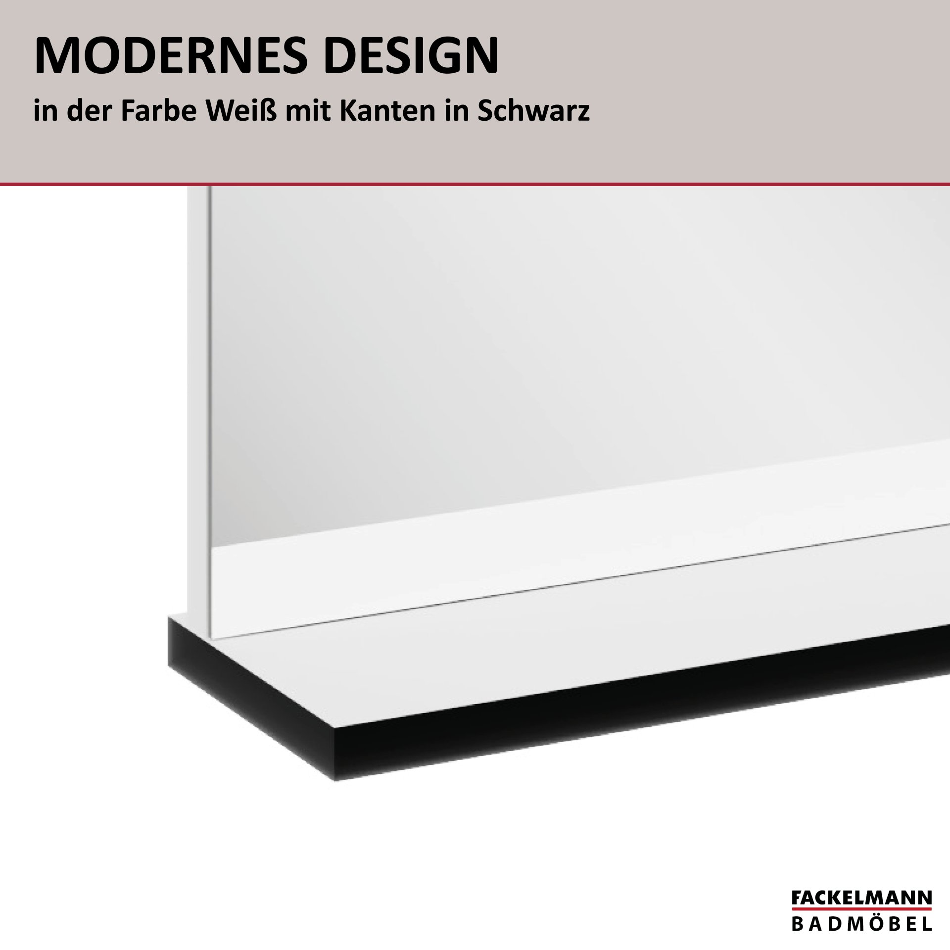 Fackelmann TE-A Spiegelelement, 598 x 692 x 135 mm, weiß