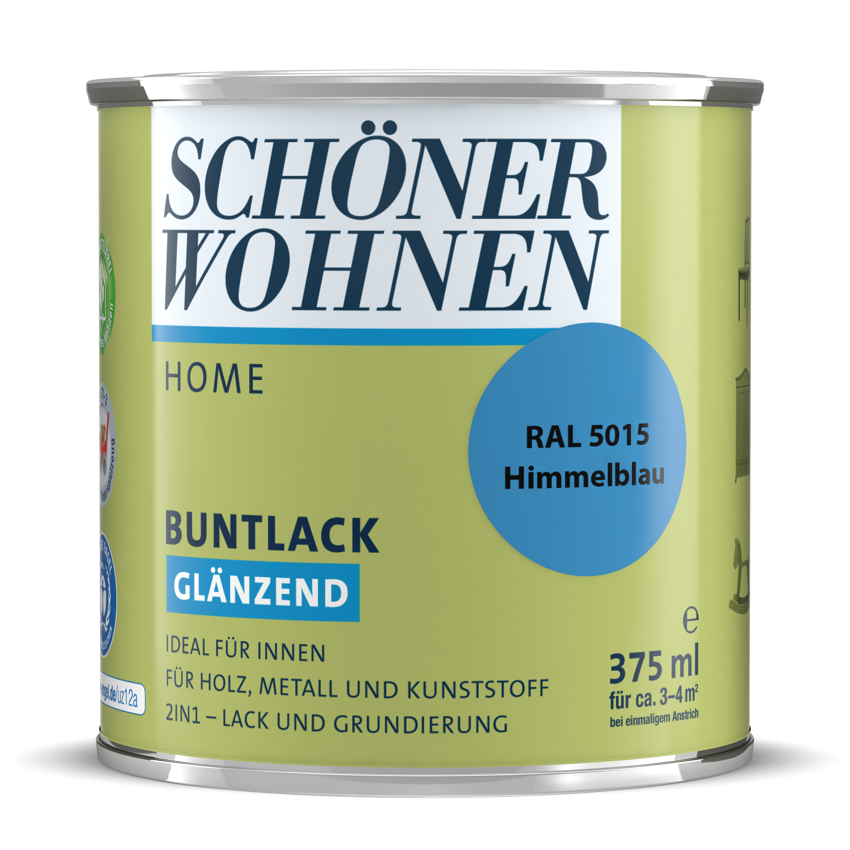SW_2448-0375-5015 Schöner Wohnen Home Buntlack, glänzend, himmelblau