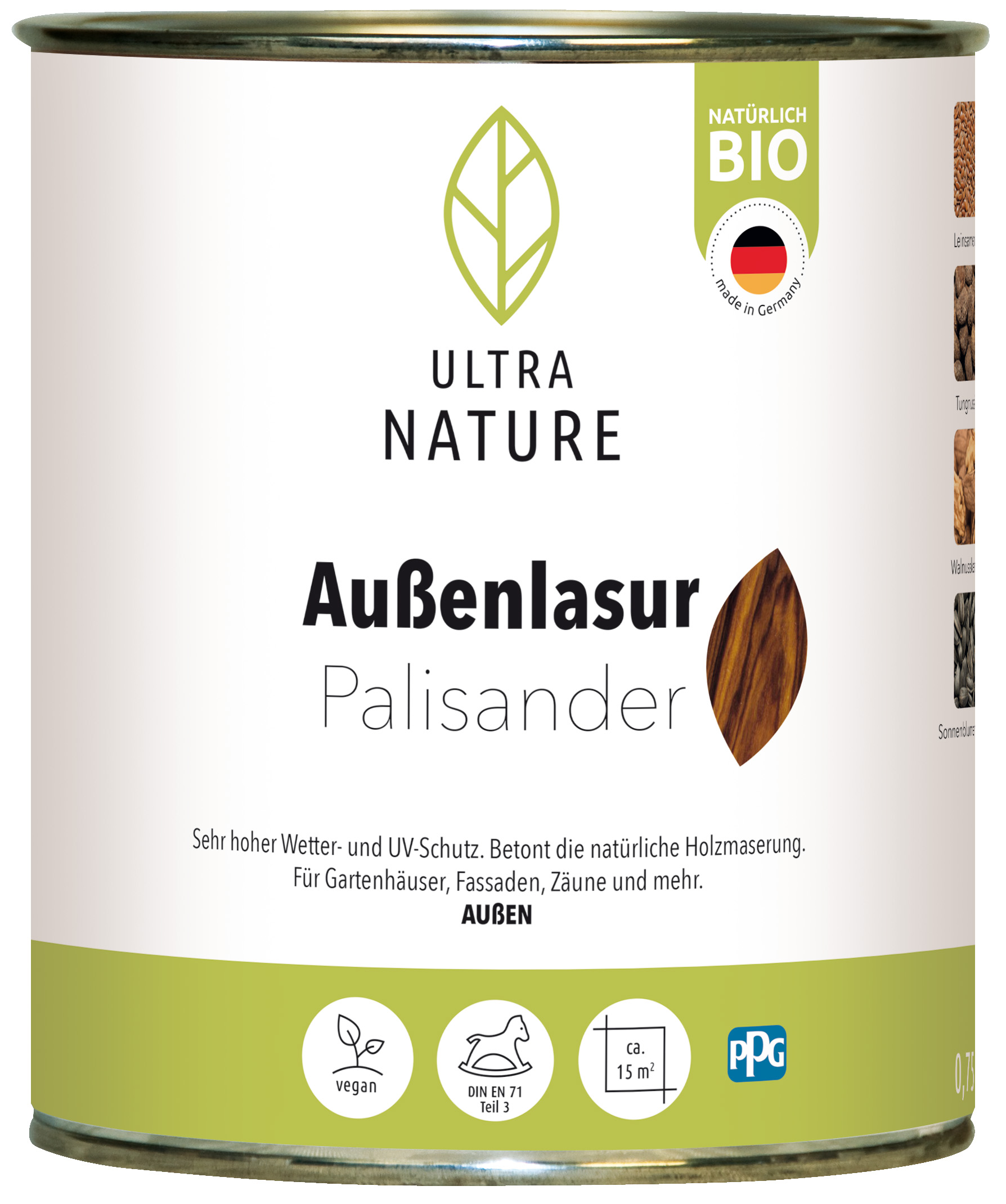 Ultra Nature Außenlasur Palisander, 0,75 l Ultra Nature Außenlasur Palisander, 0,75 l