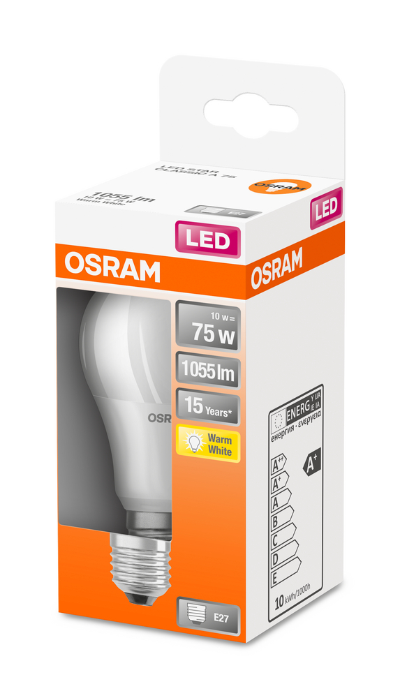 OSRAM LEUCHTMITTEL LED CLA75 11W/827 E27 MATT 230V 