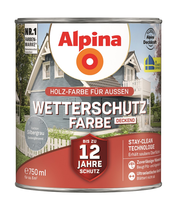 4001244701162_1 Alpina Wetterschutz-Farbe Silbergrau, 750ml