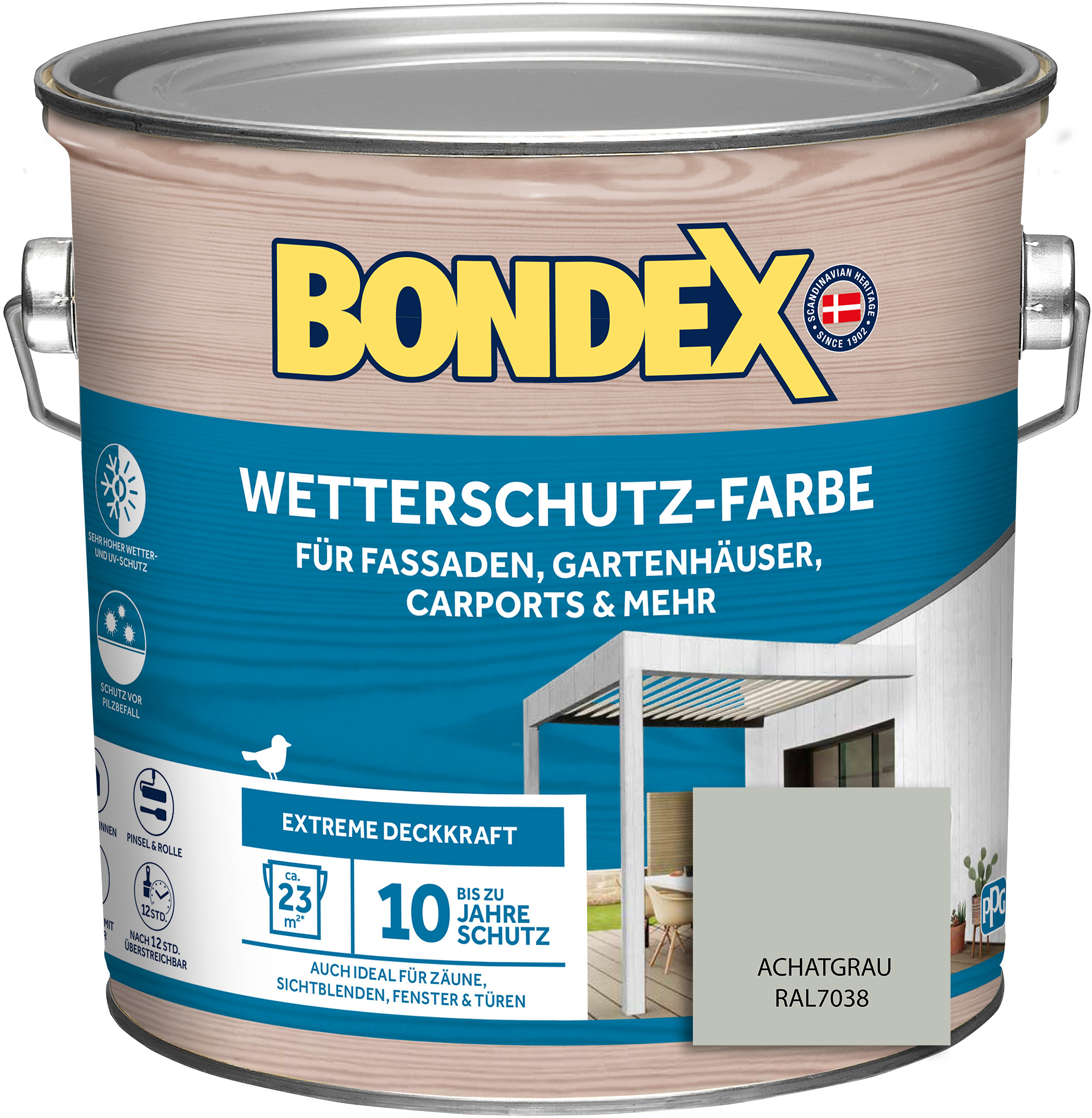 Bondex Wetterschutz-Farbe, achatgrau, 2,5 l Bondex Wetterschutz-Farbe, achatgrau, 2,5 l
