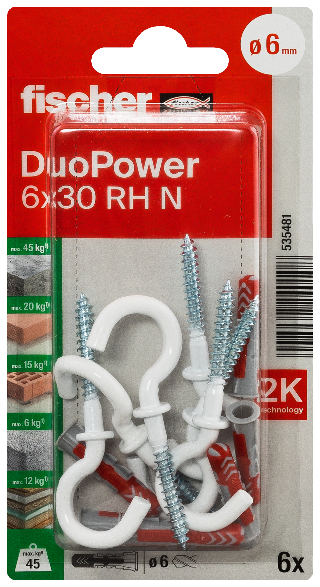 fischer DuoPower Universaldübel 6 x 30 RH N K (6) fischer DuoPower Universaldübel 6 x 30 RH N K (6)