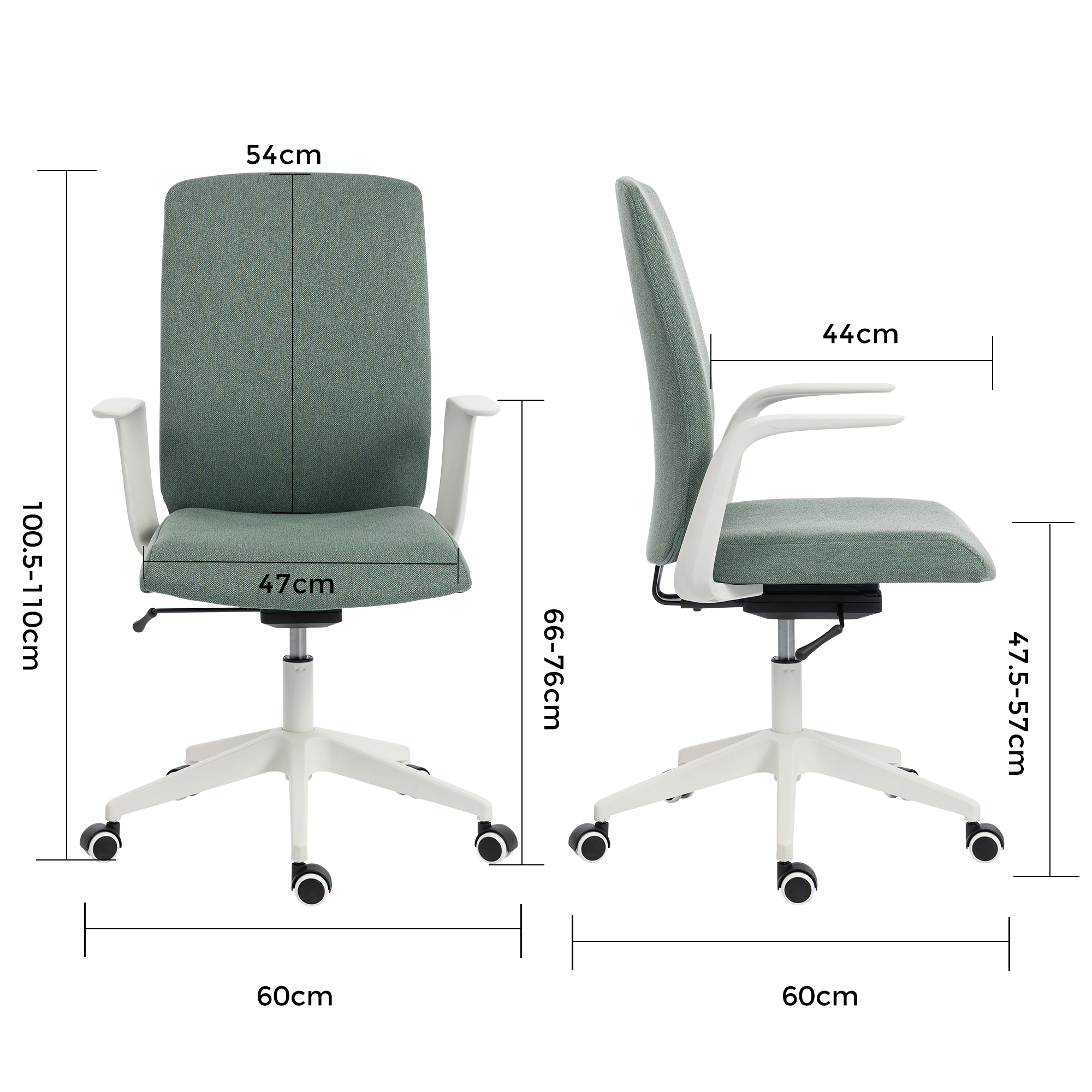 Duo Collection Drehstuhl Floris, grün/weiß