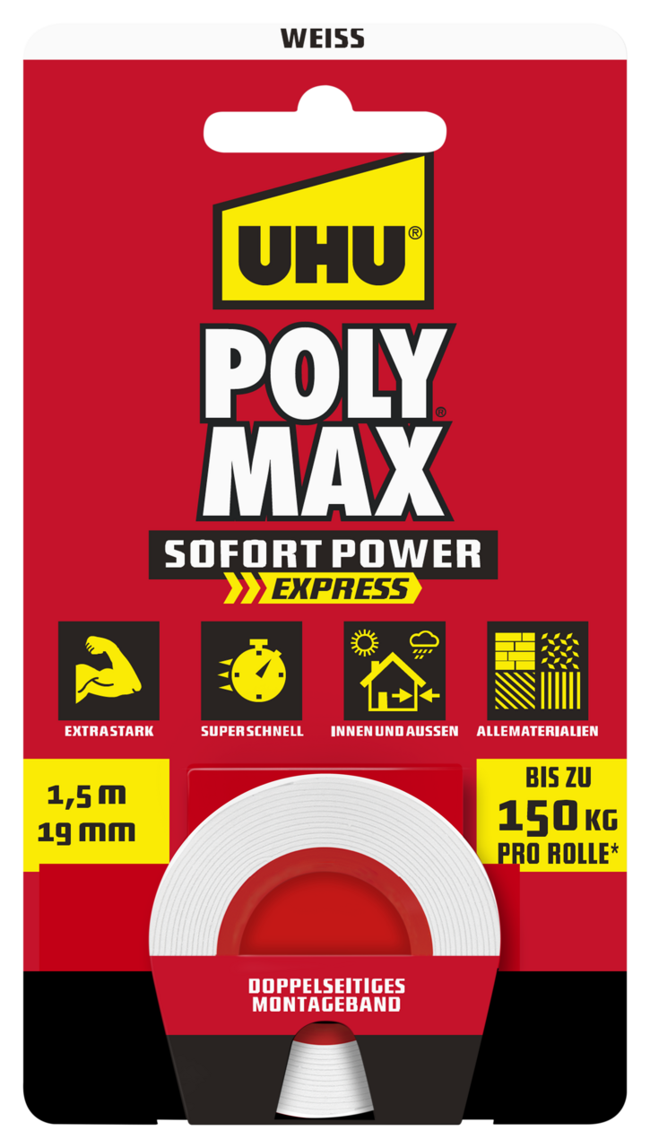 Uhu POLY MAX Doppelband, weiß Uhu POLY MAX Doppelband, weiß