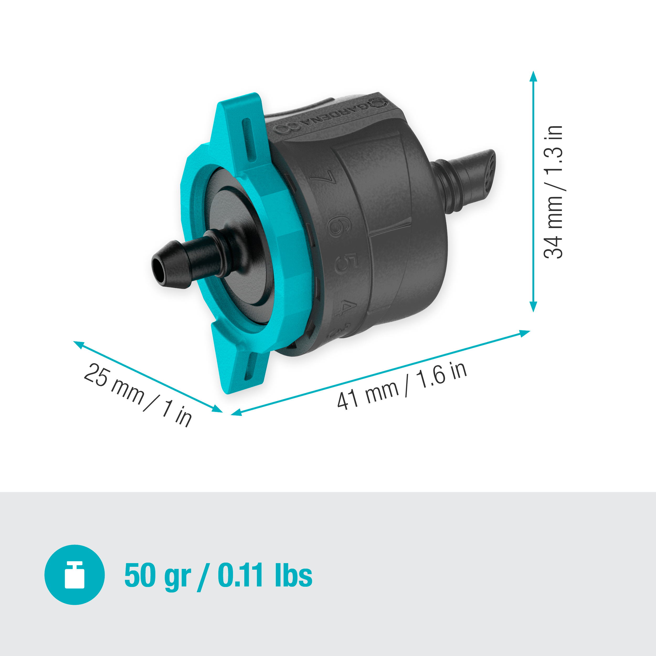 Gardena Micro-Drip-System Regulierbarer Endtropfer 1-8 l/h, selbstregulierend Gardena Micro-Drip-System Regulierbarer Endtropfer 1-8 l/h, selbstregulierend