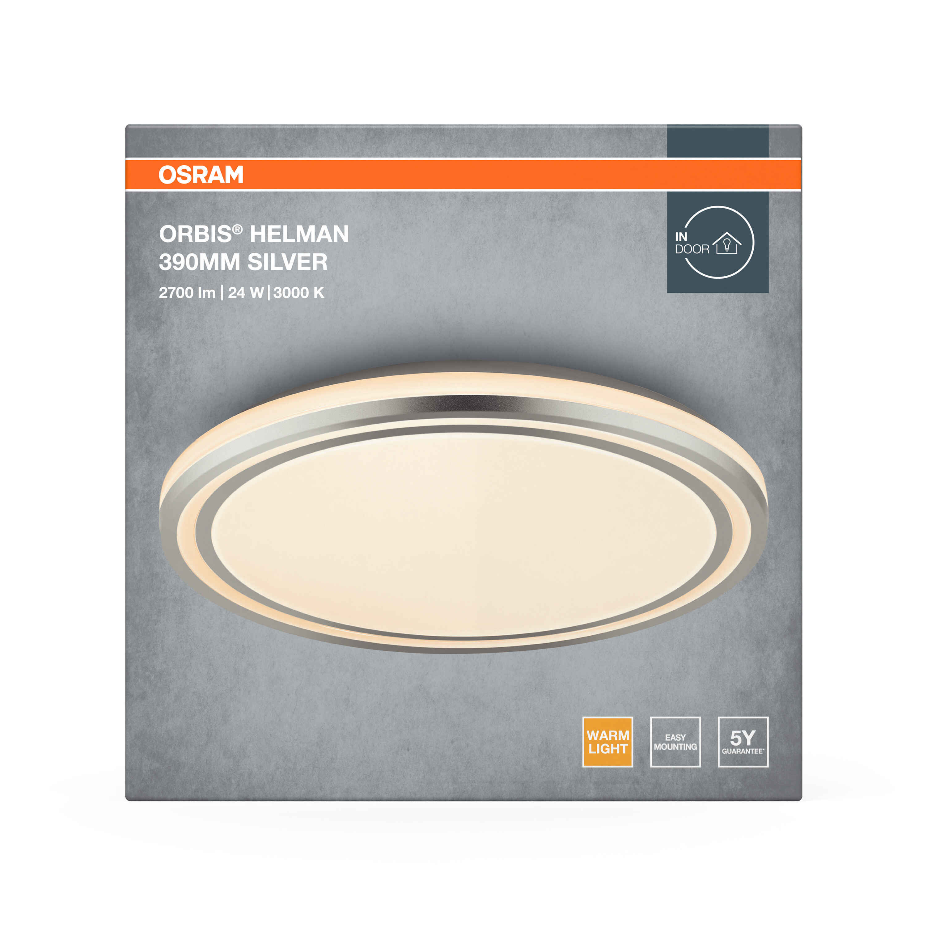 Osram Orbis Helman Deckenleuchte, 390 mm, weiß/silber