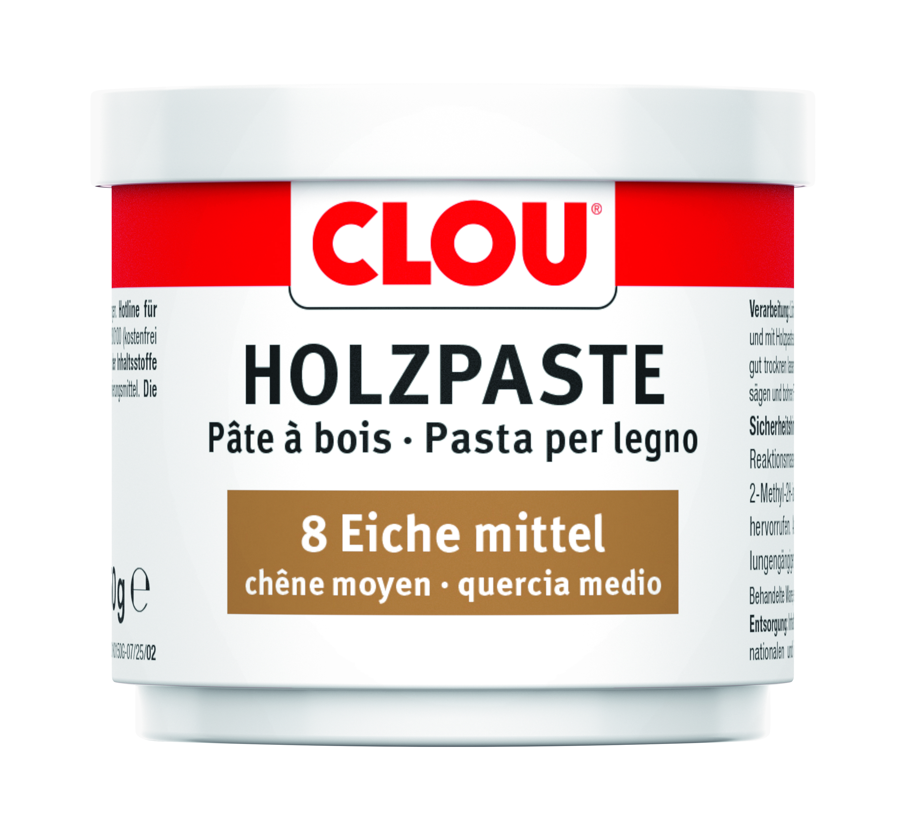 Clou Holzpaste Nr. 8, Eiche Mittel, 150 g Dose