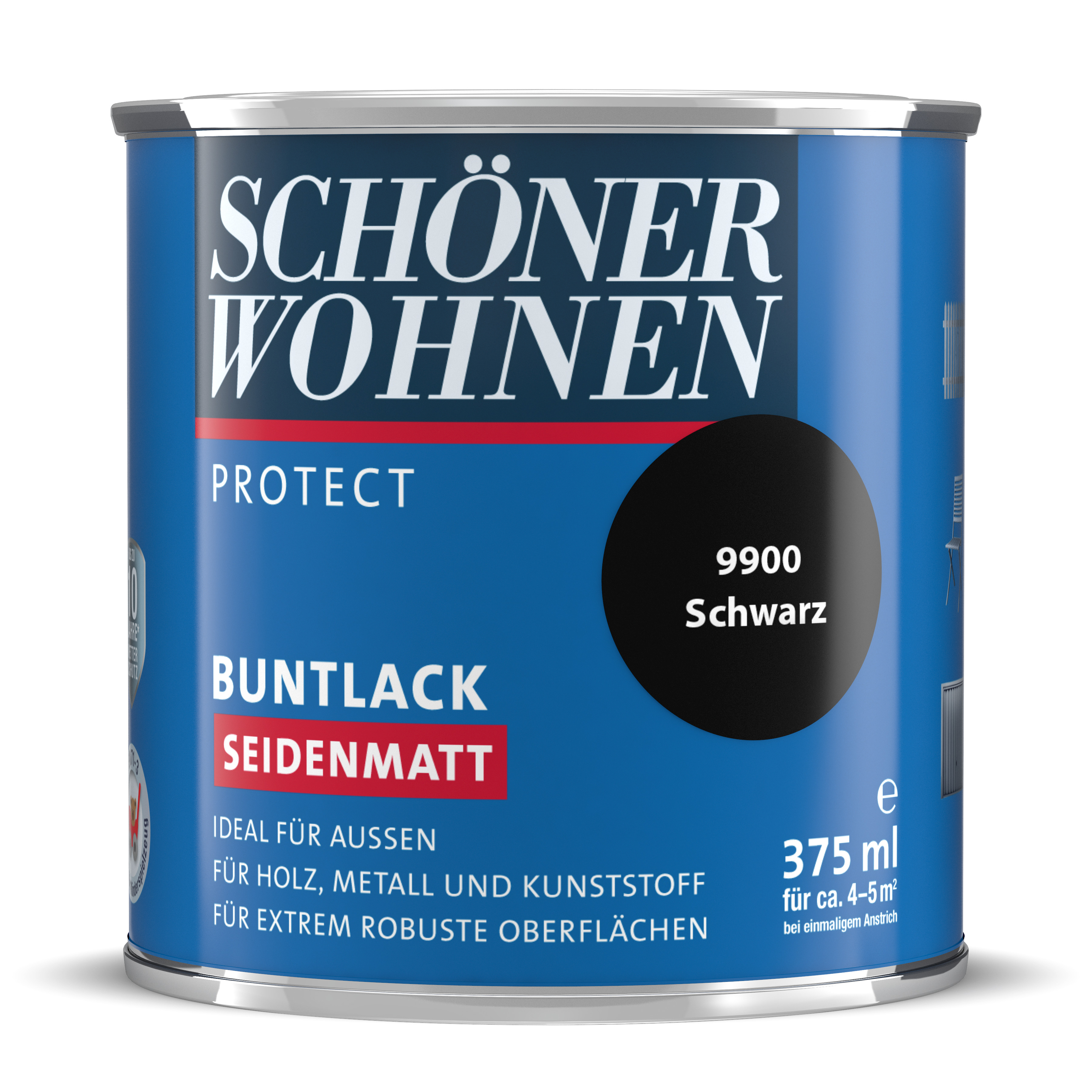 SW_2435-0375-9900 Schöner Wohnen Protect Buntlack, seidenmatt, schwarz