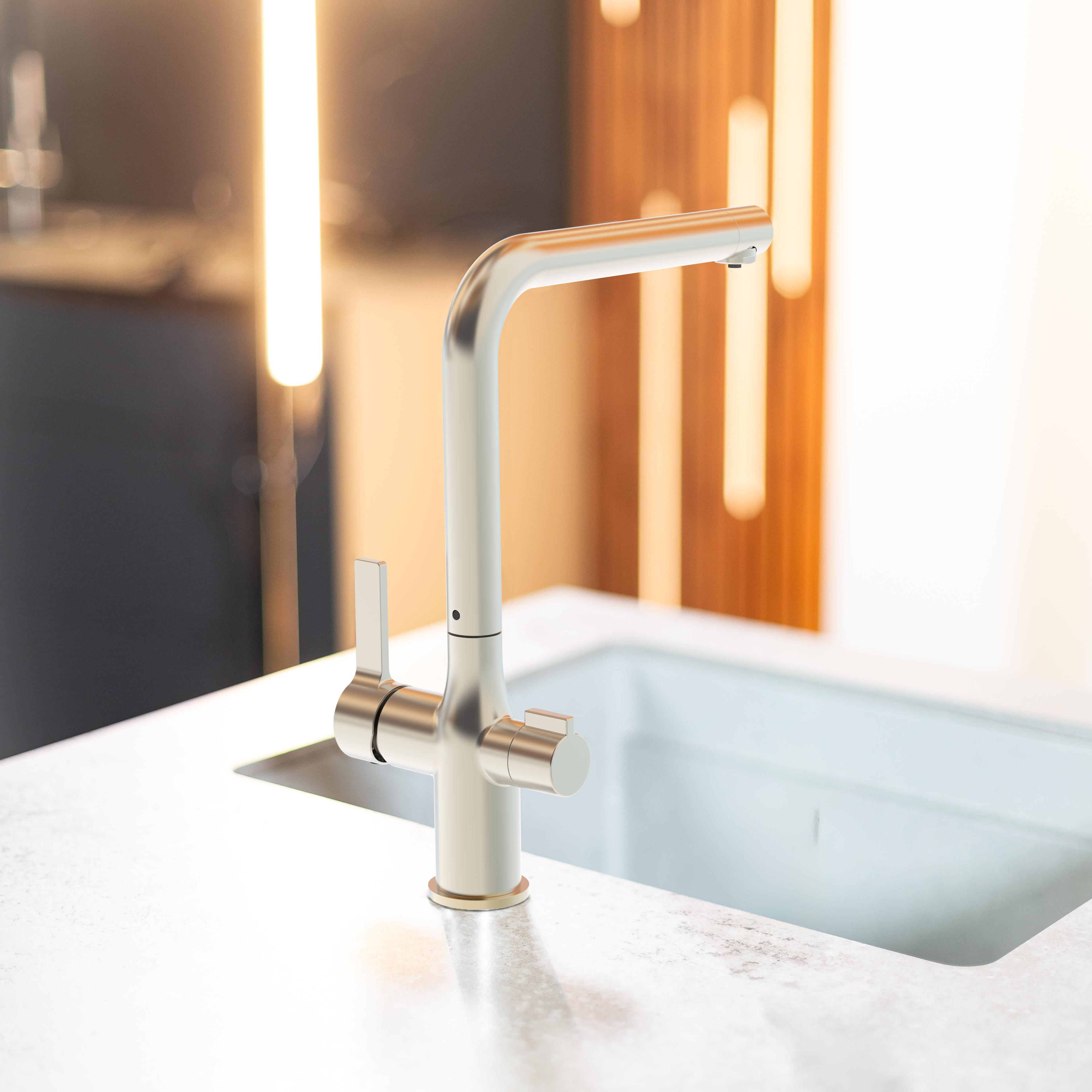 Schütte Trinkwasser-Spültischarmatur AQUASTAR PRO, Edelstahloptik, mit Filtersystem