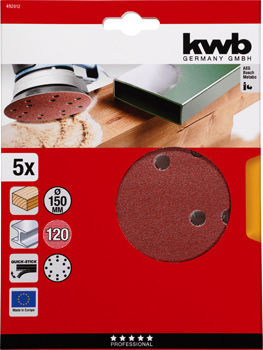 492012-300 Kwb Klett-Haftscheiben 150 mm, K 120