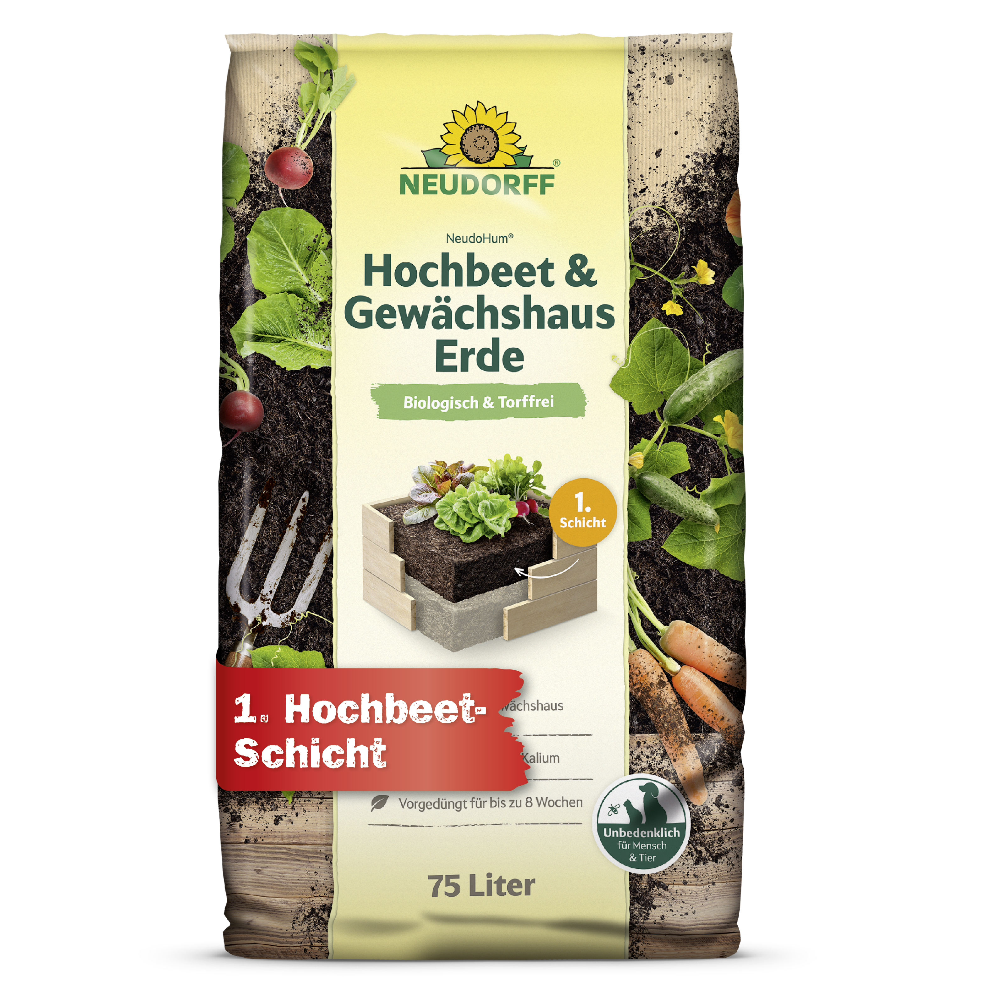 Neudorff NeudoHum Hochbeet- und GewächshausErde, 75 l