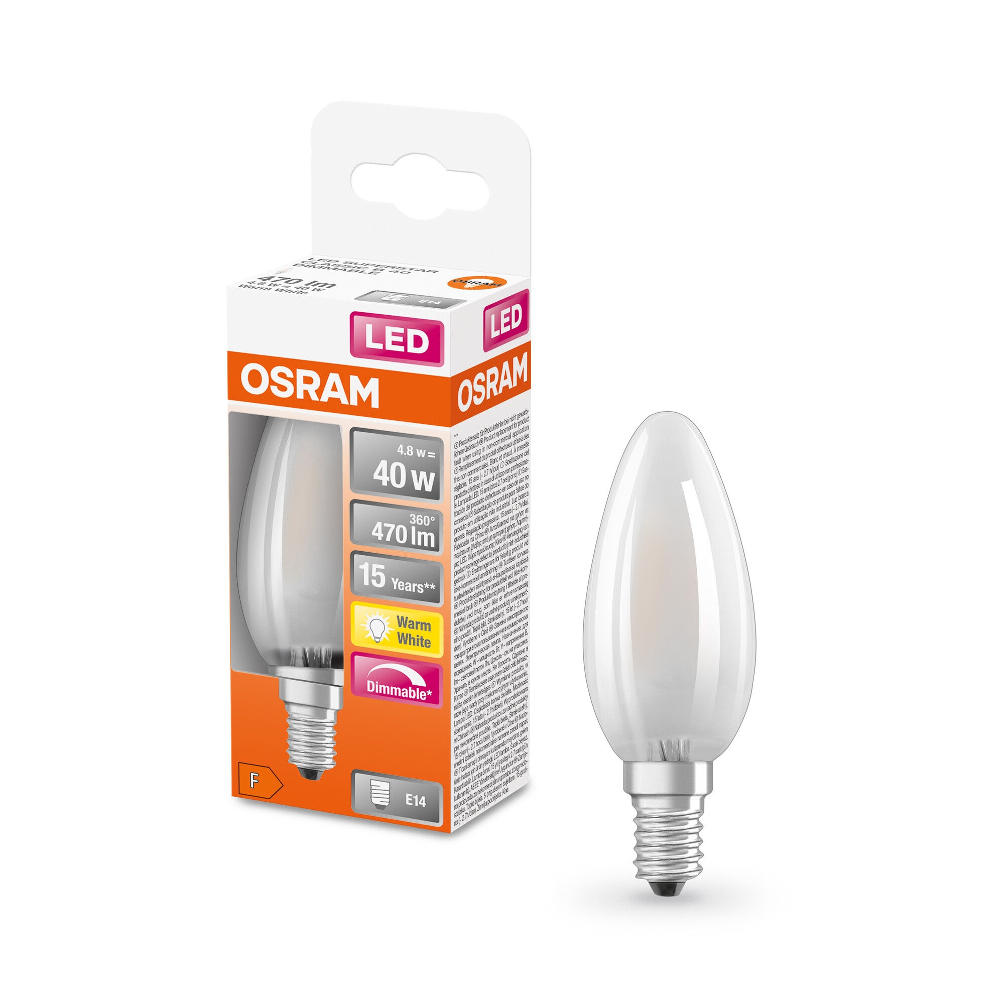 Osram LED Superstar Classic B 40 Frosted, E14 Osram LED Superstar Classic B 40 Frosted, E14