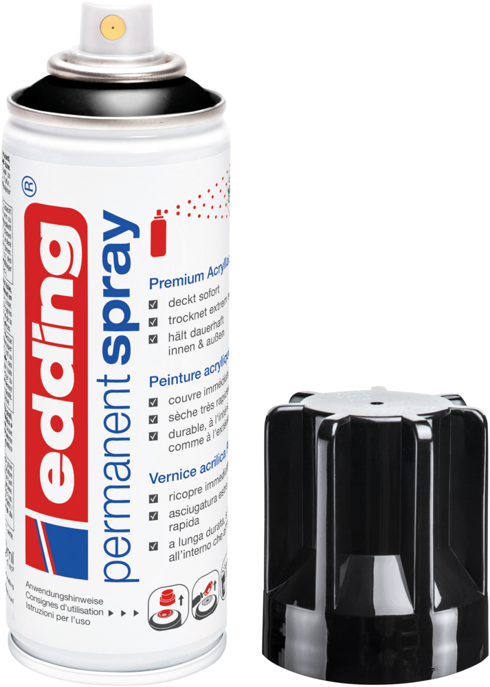 Edding 5200 Permanentspray Premium Acryllack tiefschwarz glänzend Edding 5200 Permanentspray Premium Acryllack tiefschwarz glänzend