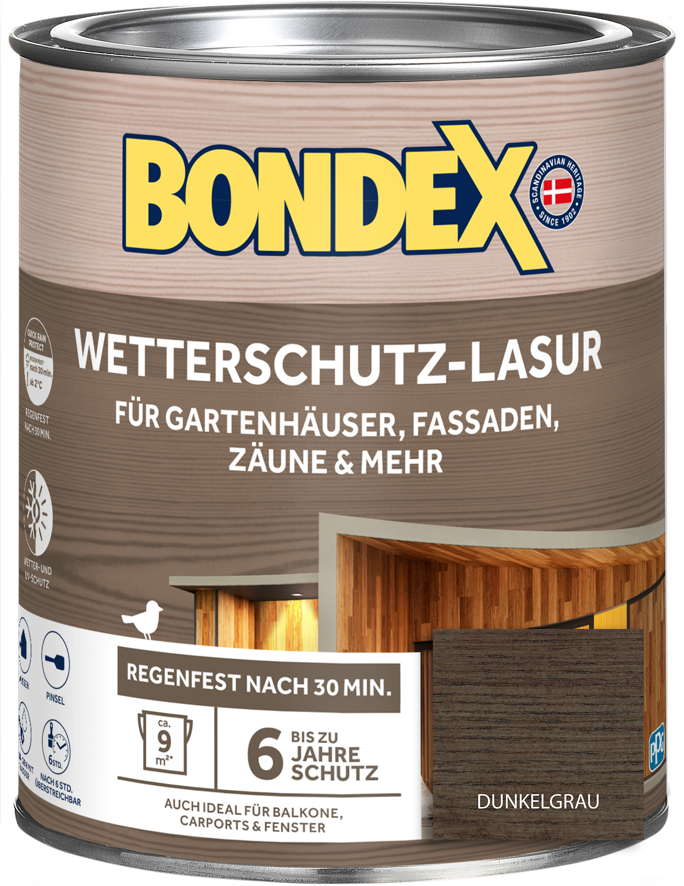 Bondex Wetterschutz-Lasur dunkelgrau, 0,75 l Bondex Wetterschutz-Lasur dunkelgrau, 0,75 l