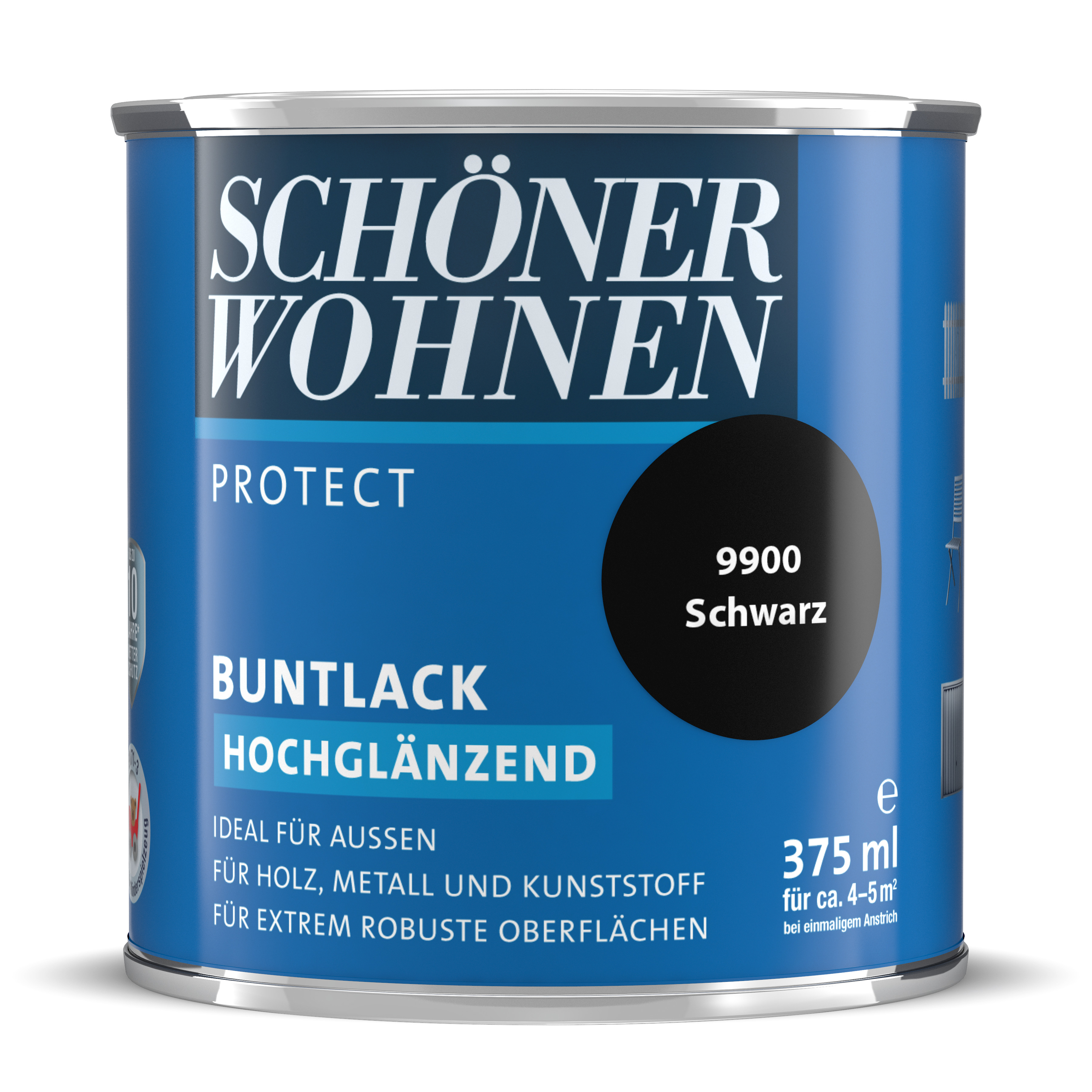 SW_2434-0375-9900 Schöner Wohnen Protect Buntlack, hochglänzend, schwarz